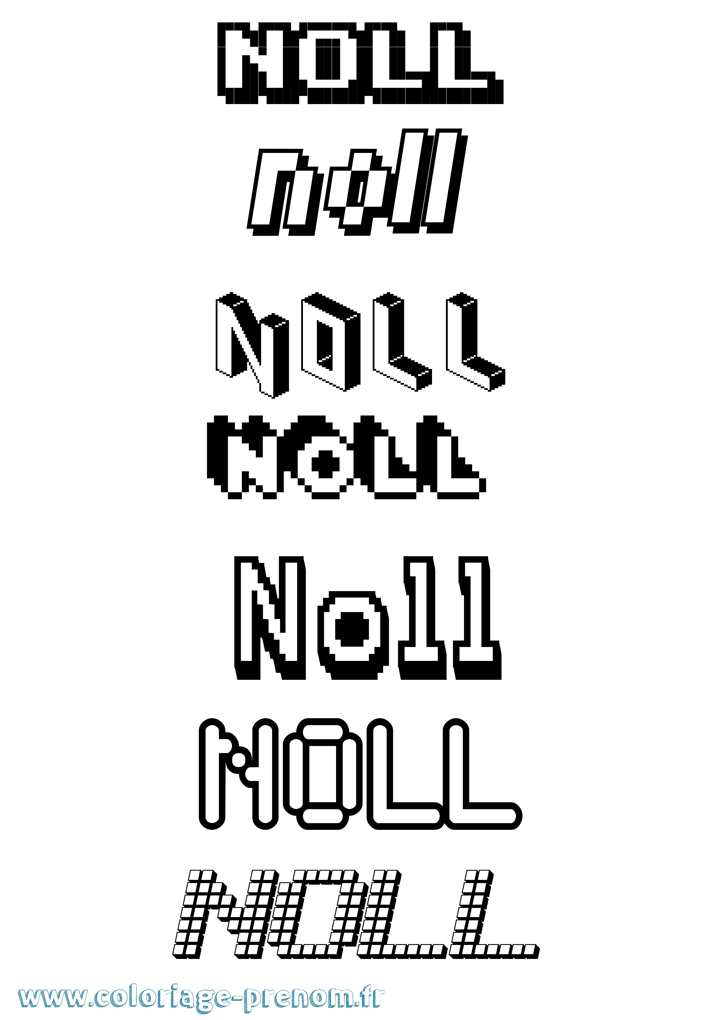Coloriage Noll Pixel Coloriage prénom Noll Pixel