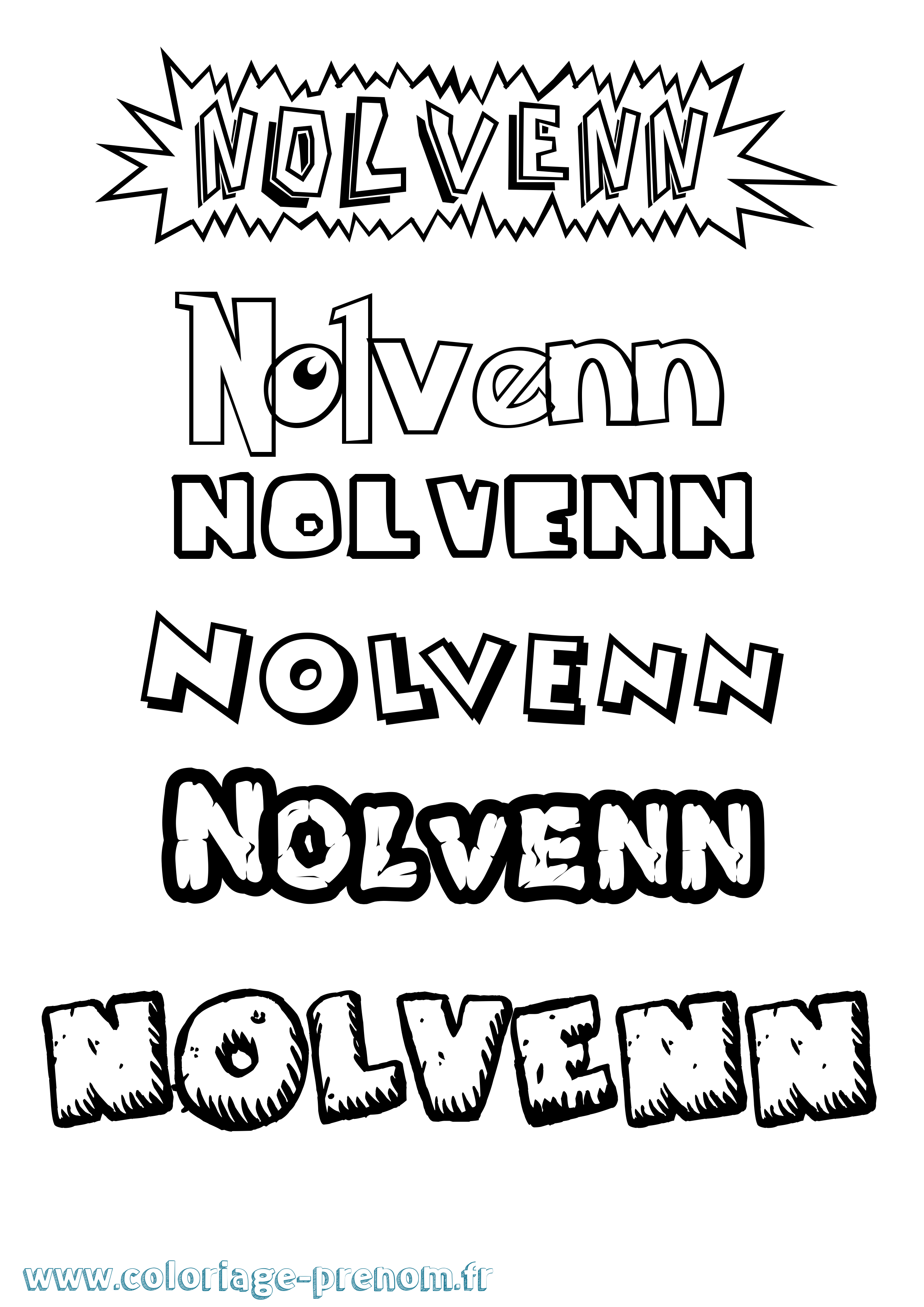 Coloriage Nolvenn Dessin Animé Coloriage prénom Nolvenn Dessin Animé