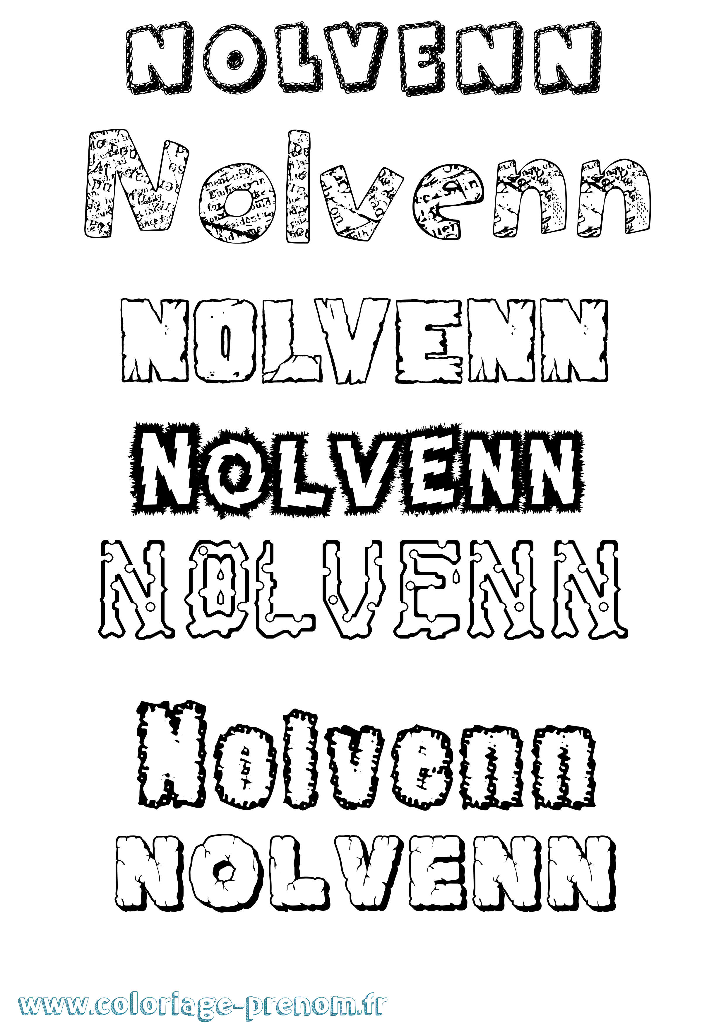Coloriage Nolvenn Destructuré Coloriage prénom Nolvenn Destructuré