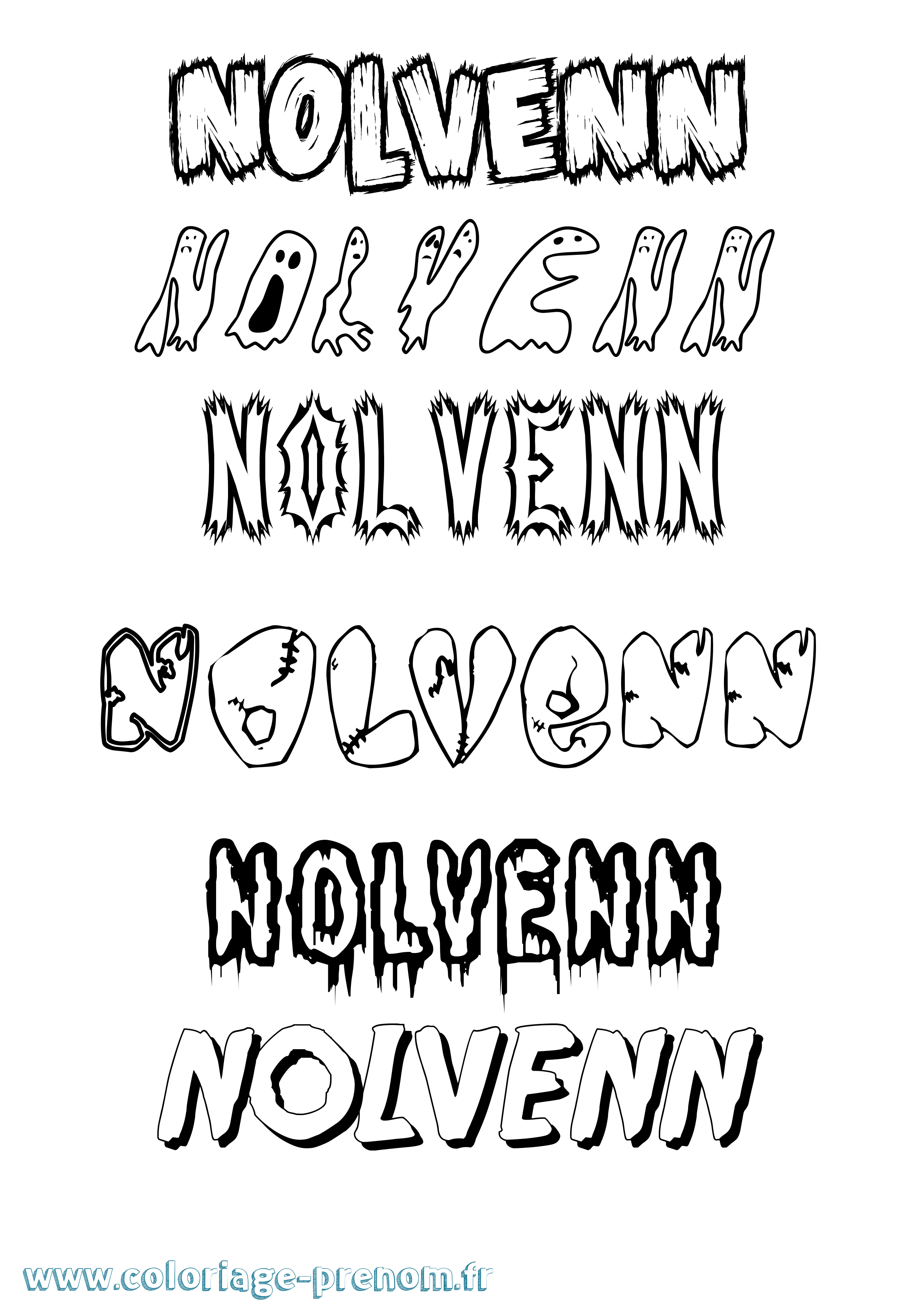 Coloriage Nolvenn Frisson Coloriage prénom Nolvenn Frisson