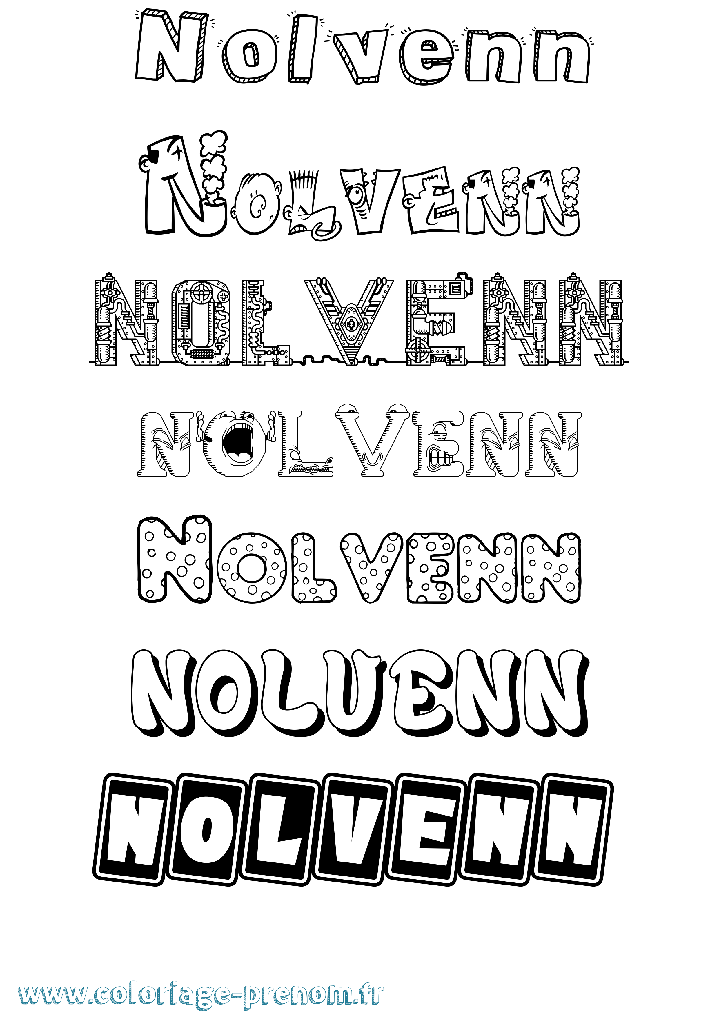 Coloriage Nolvenn Fun Coloriage prénom Nolvenn Fun