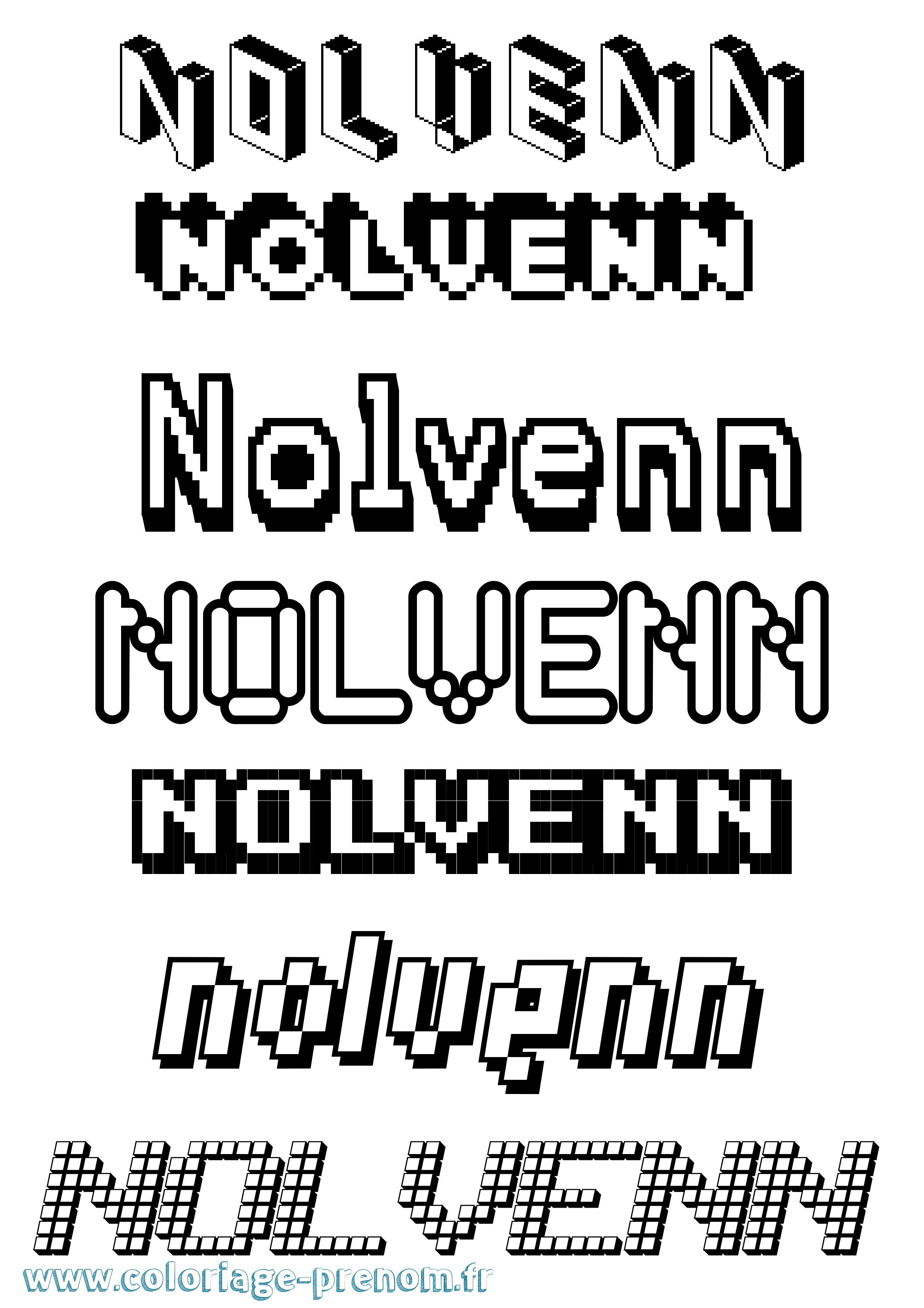 Coloriage Nolvenn Pixel Coloriage prénom Nolvenn Pixel