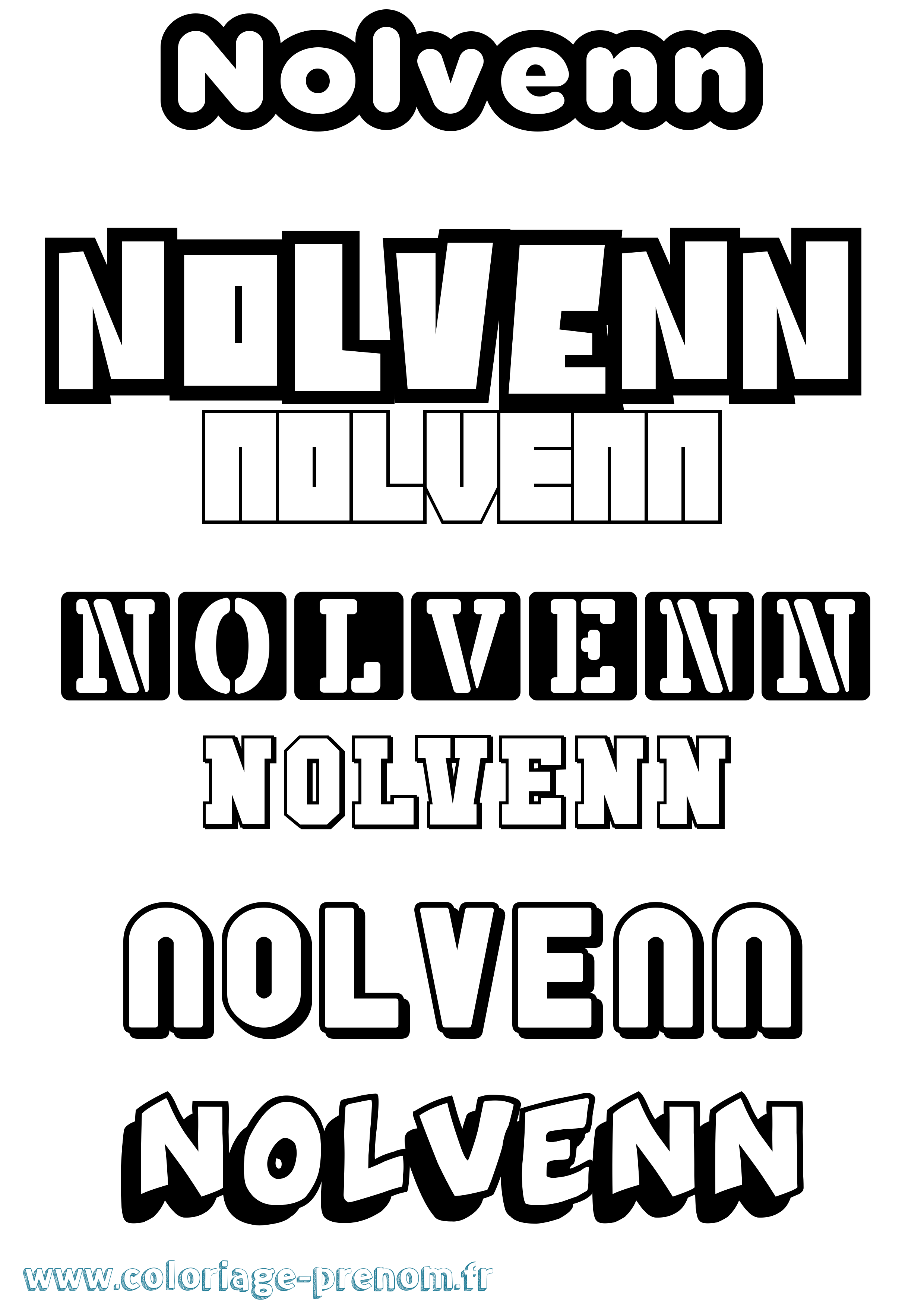 Coloriage Nolvenn Simple Coloriage prénom Nolvenn Simple
