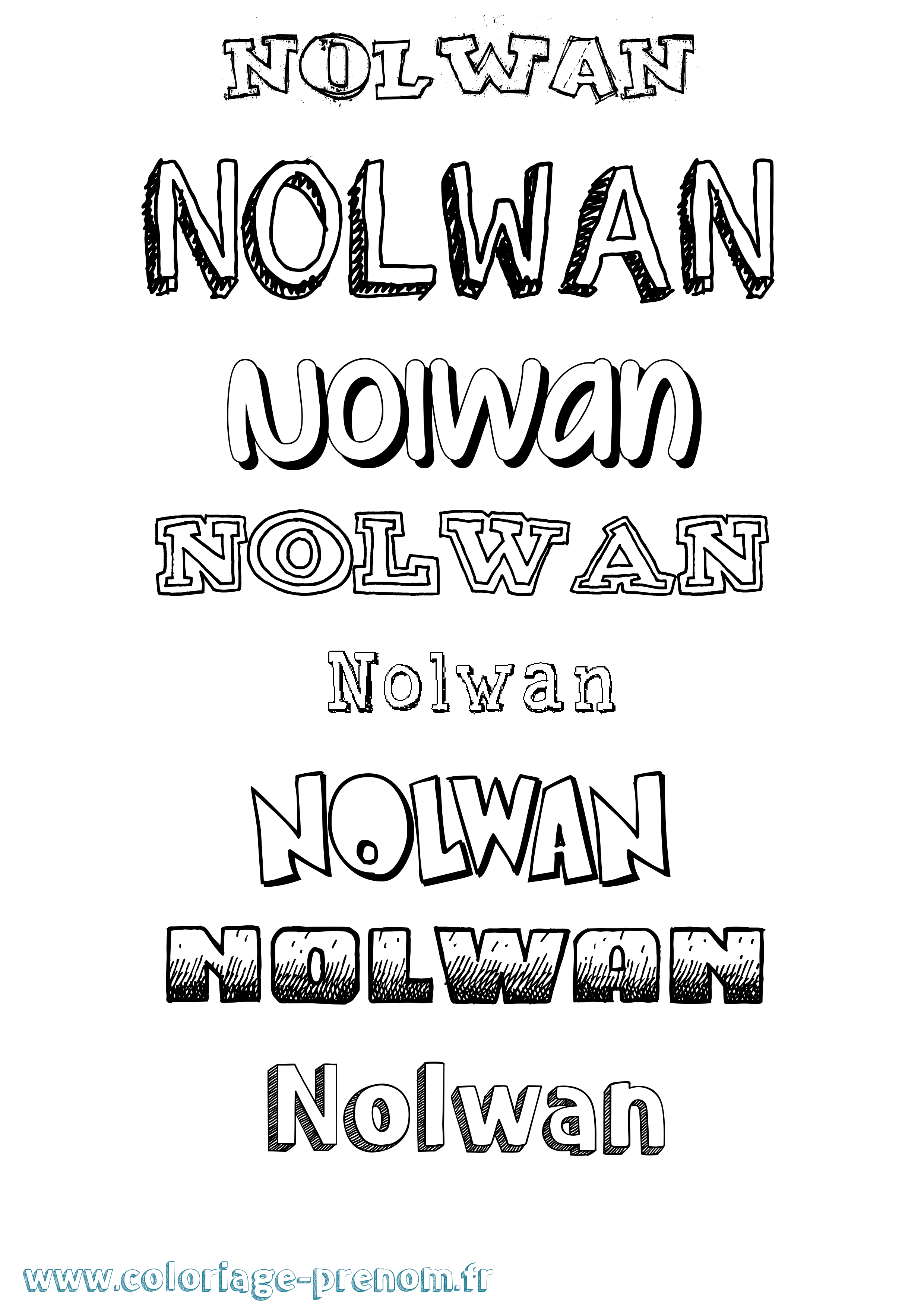 Coloriage Nolwan Dessiné Coloriage prénom Nolwan Dessiné