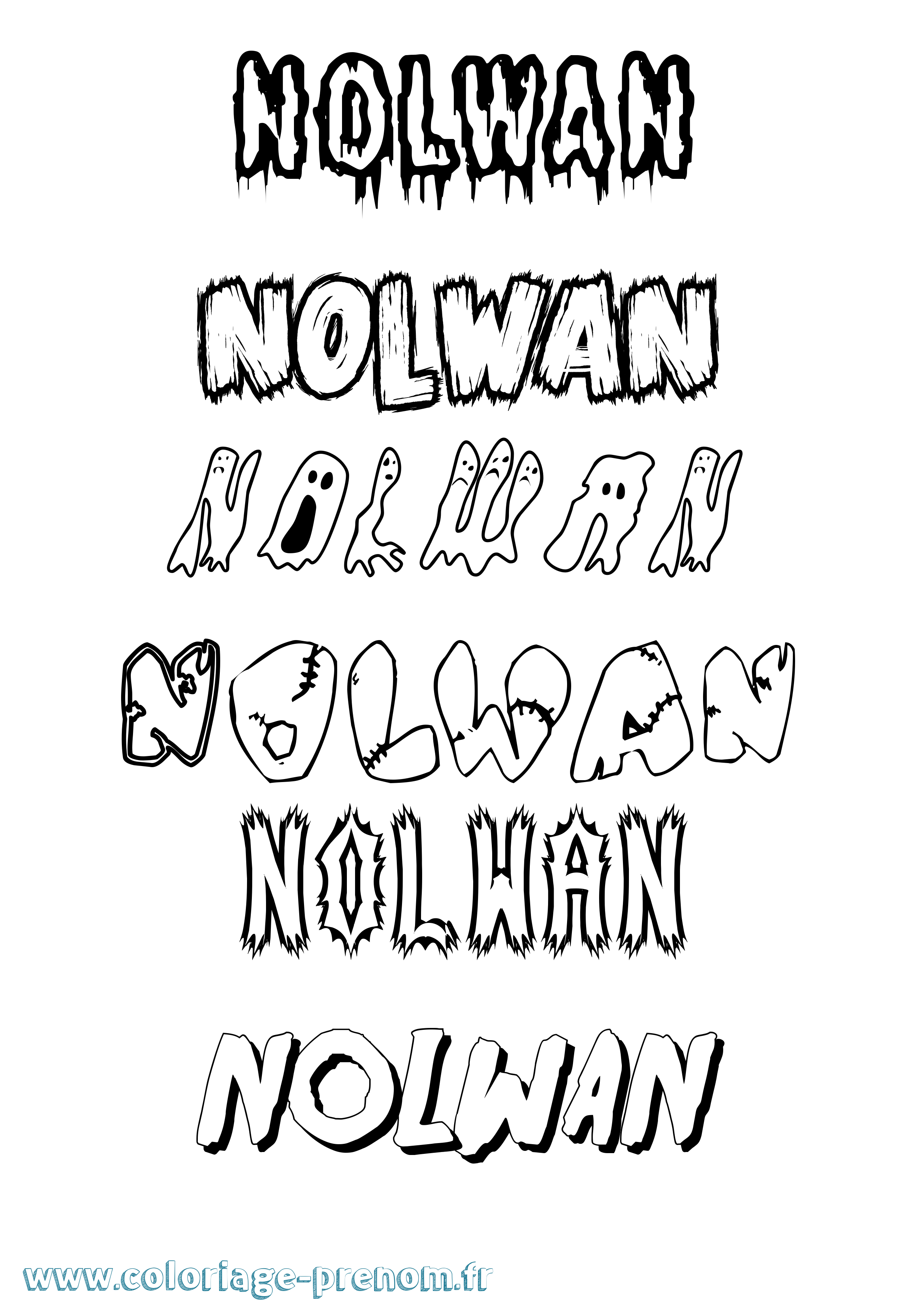 Coloriage Nolwan Frisson Coloriage prénom Nolwan Frisson