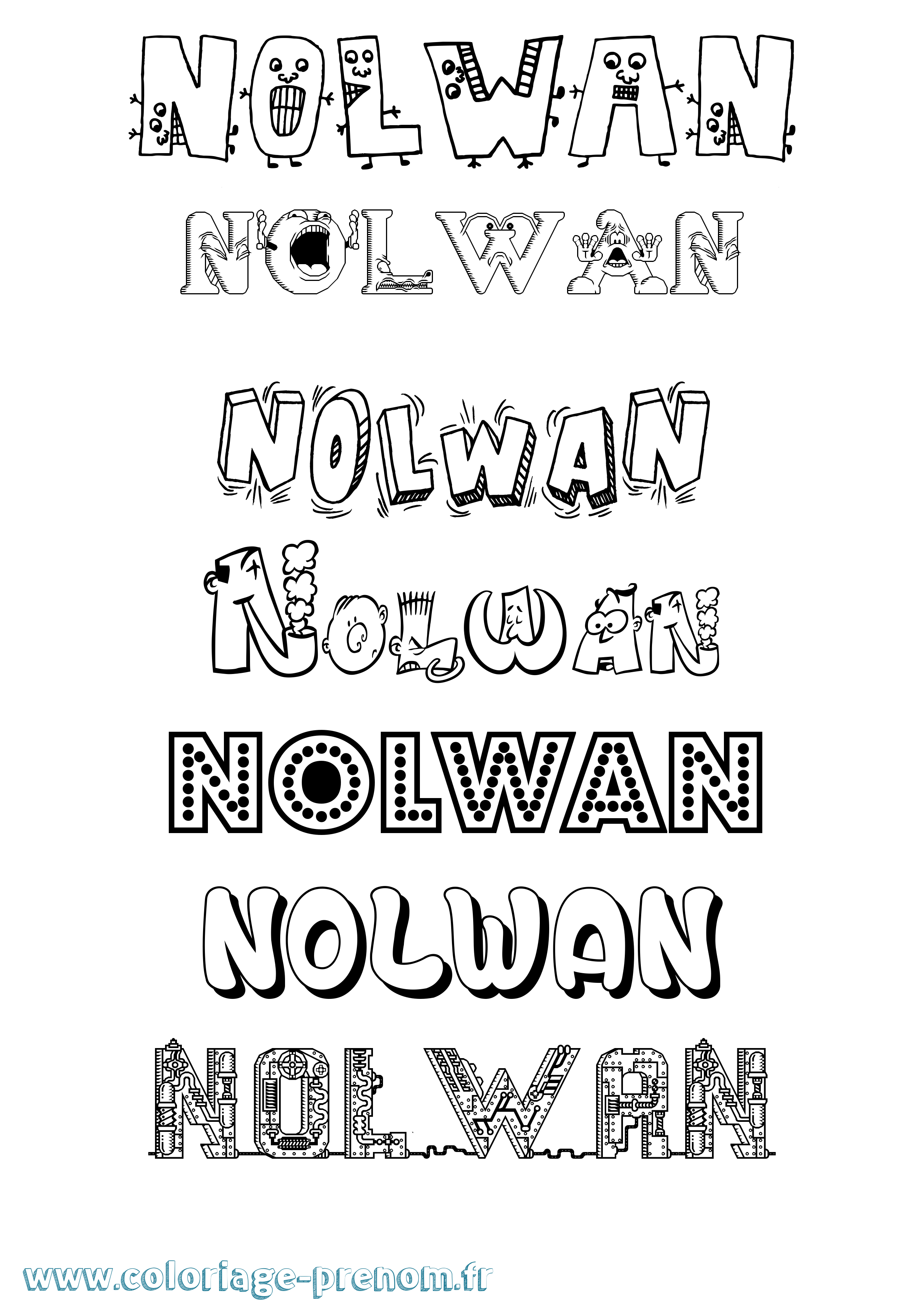 Coloriage Nolwan Fun Coloriage prénom Nolwan Fun