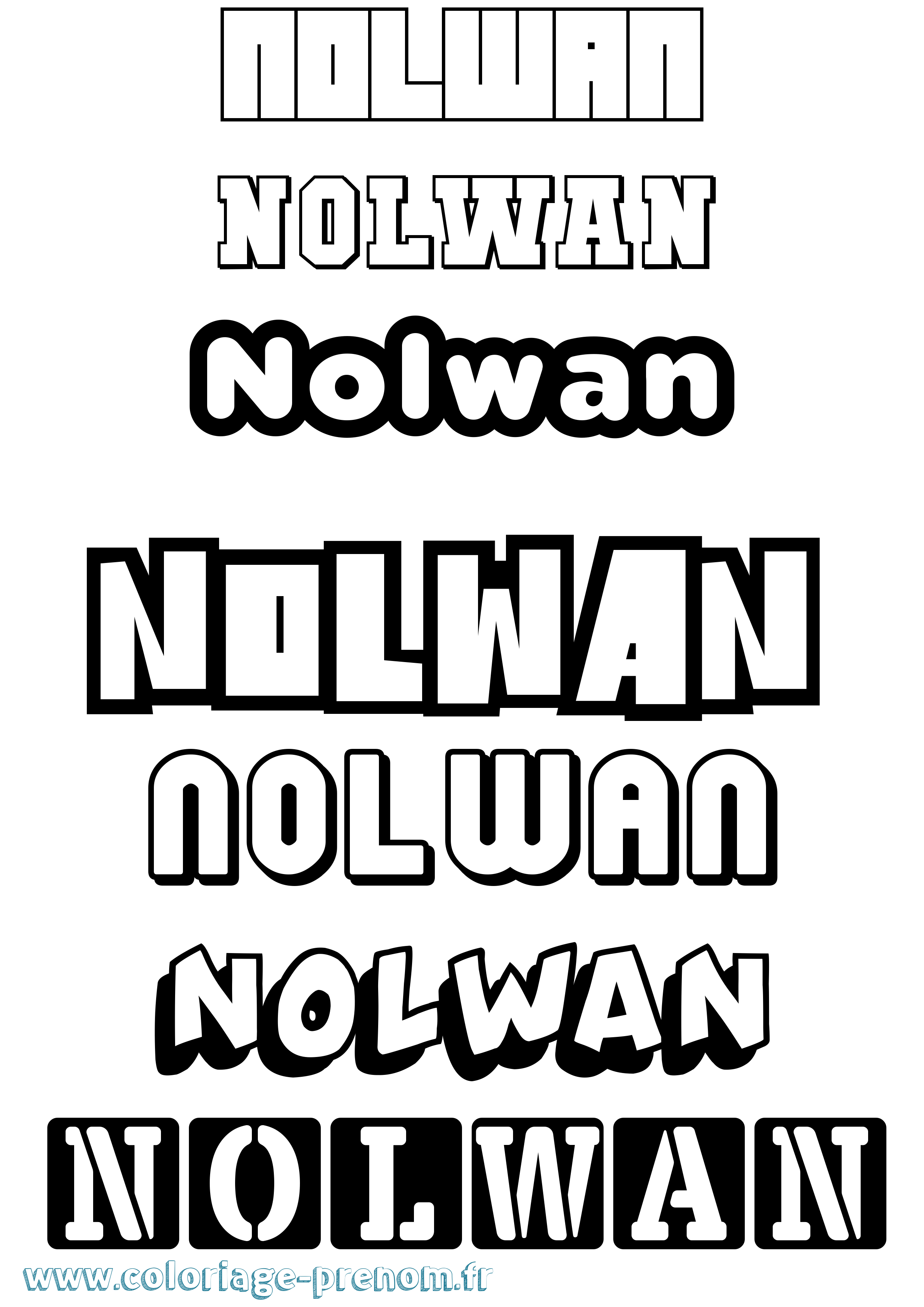 Coloriage Nolwan Simple Coloriage prénom Nolwan Simple