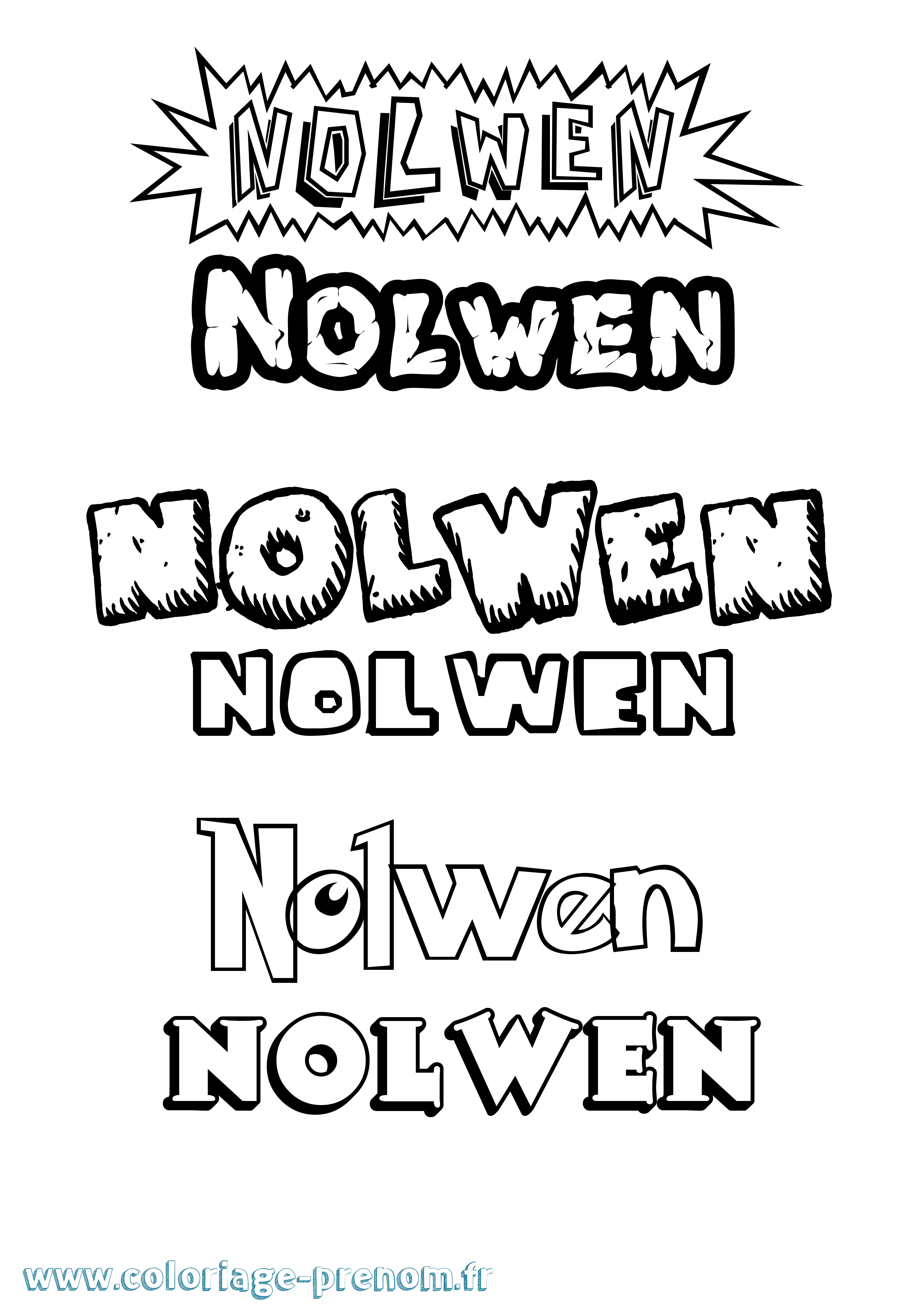 Coloriage Nolwen Dessin Animé Coloriage prénom Nolwen Dessin Animé