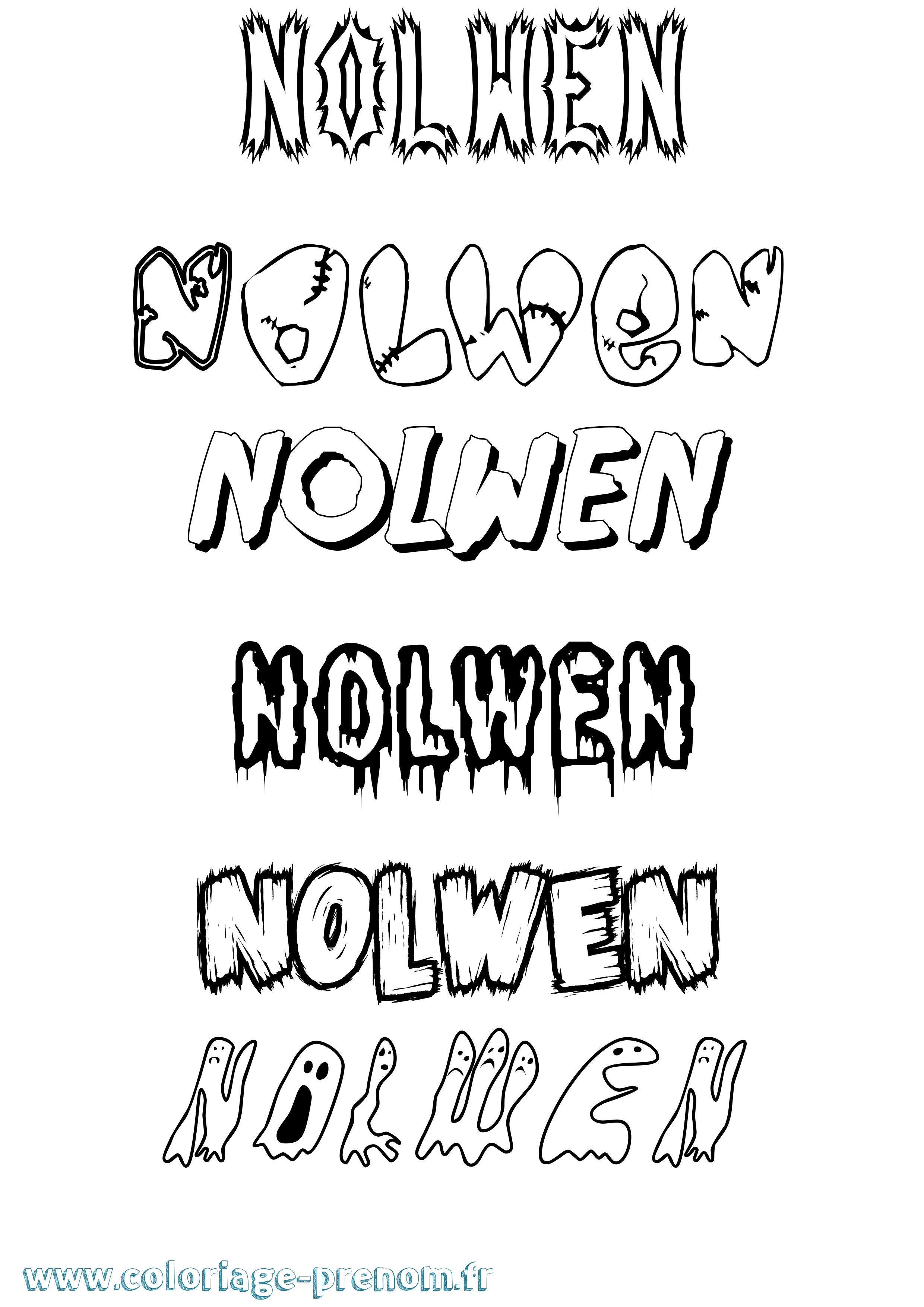 Coloriage Nolwen Frisson Coloriage prénom Nolwen Frisson