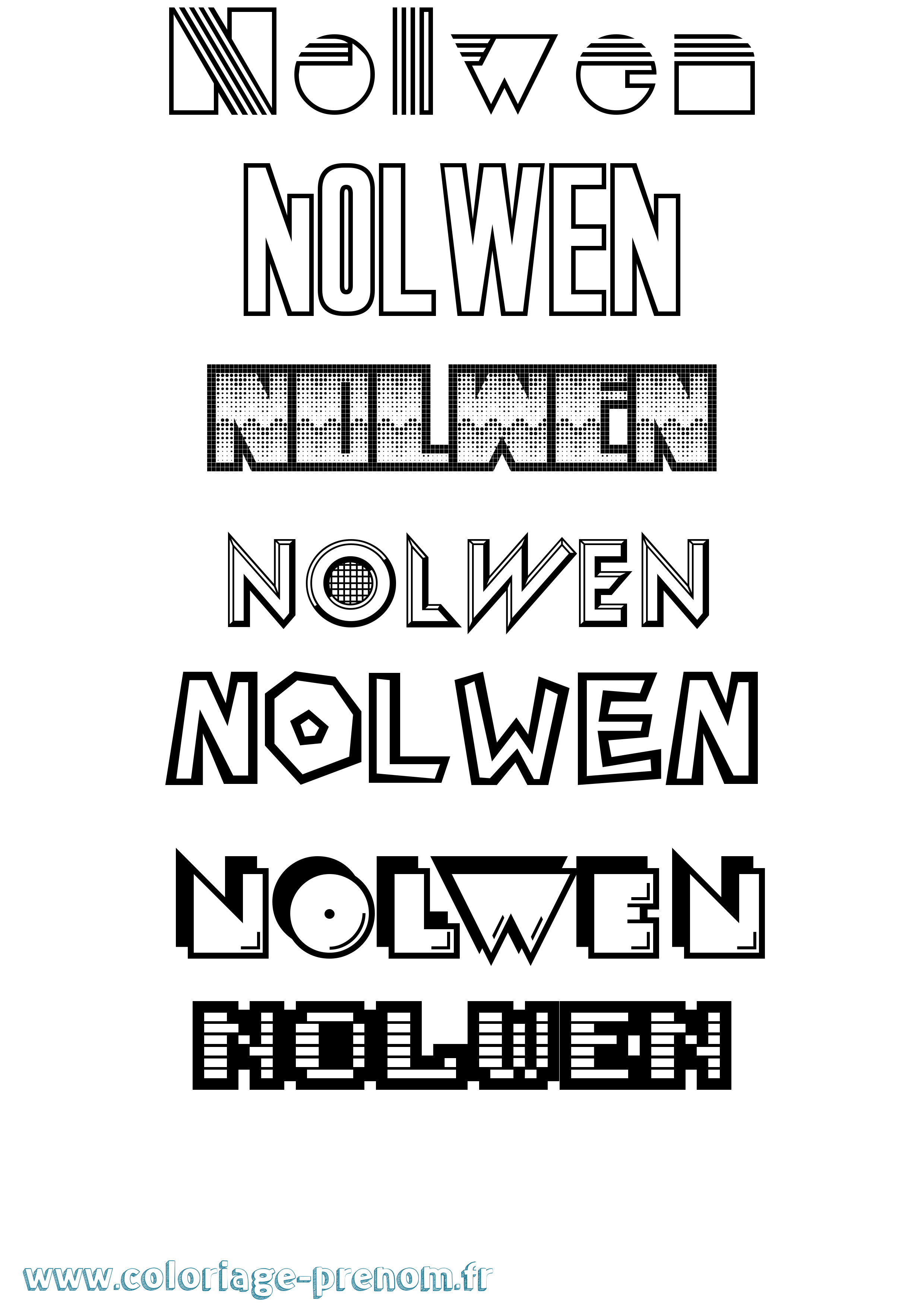 Coloriage Nolwen Jeux Vidéos Coloriage prénom Nolwen Jeux Vidéos