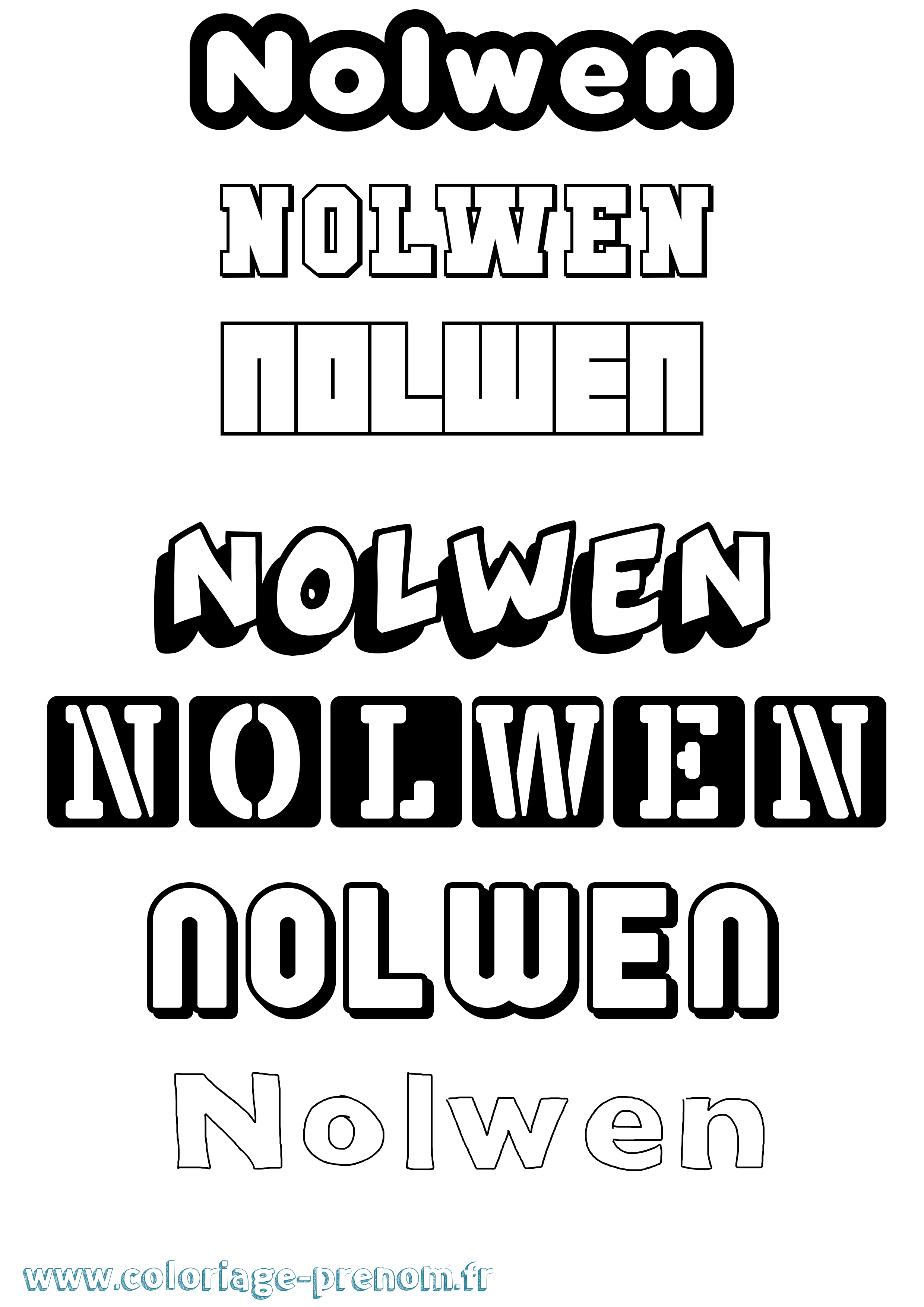 Coloriage Nolwen Simple Coloriage prénom Nolwen Simple