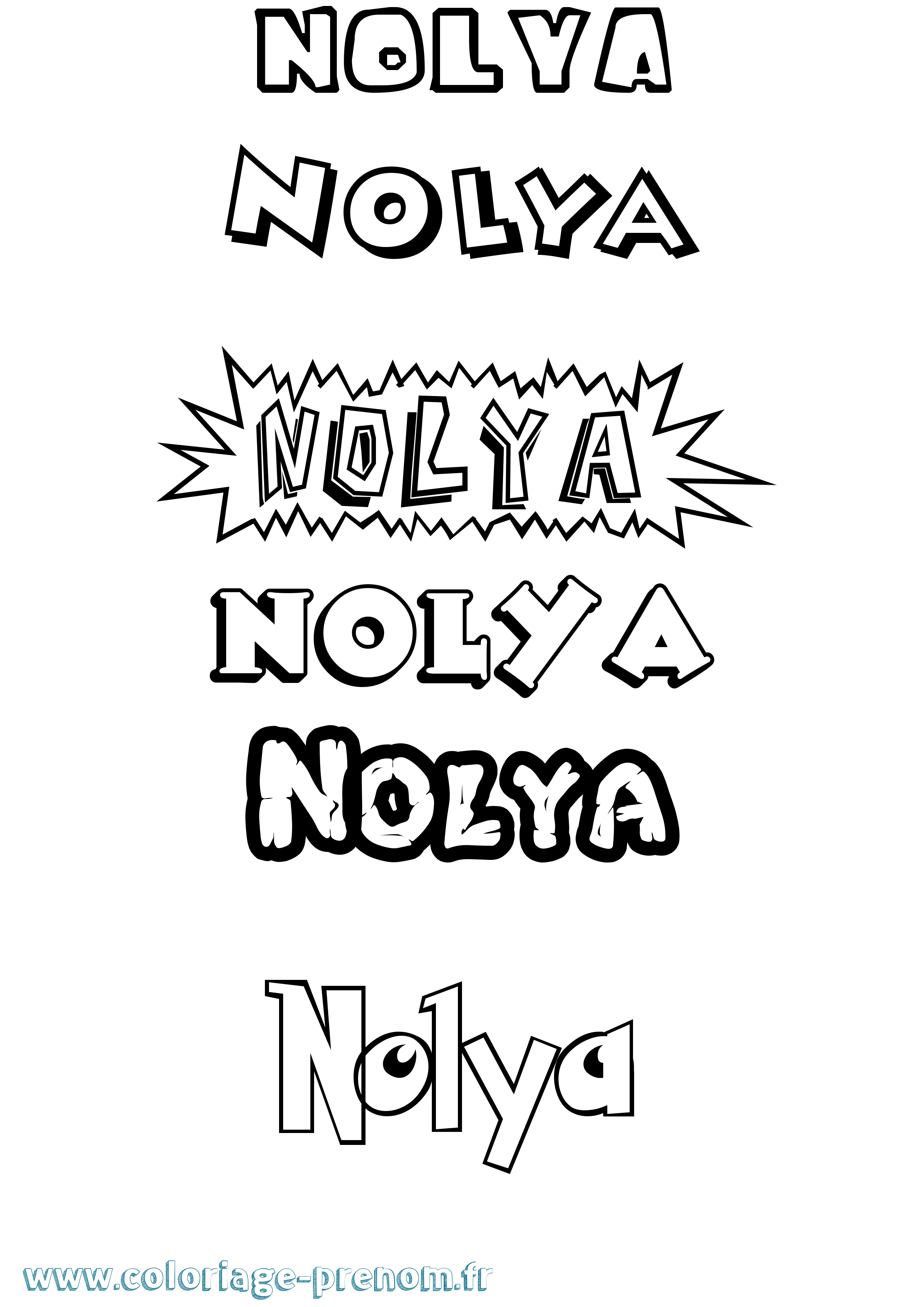 Coloriage Nolya Dessin Animé Coloriage prénom Nolya Dessin Animé