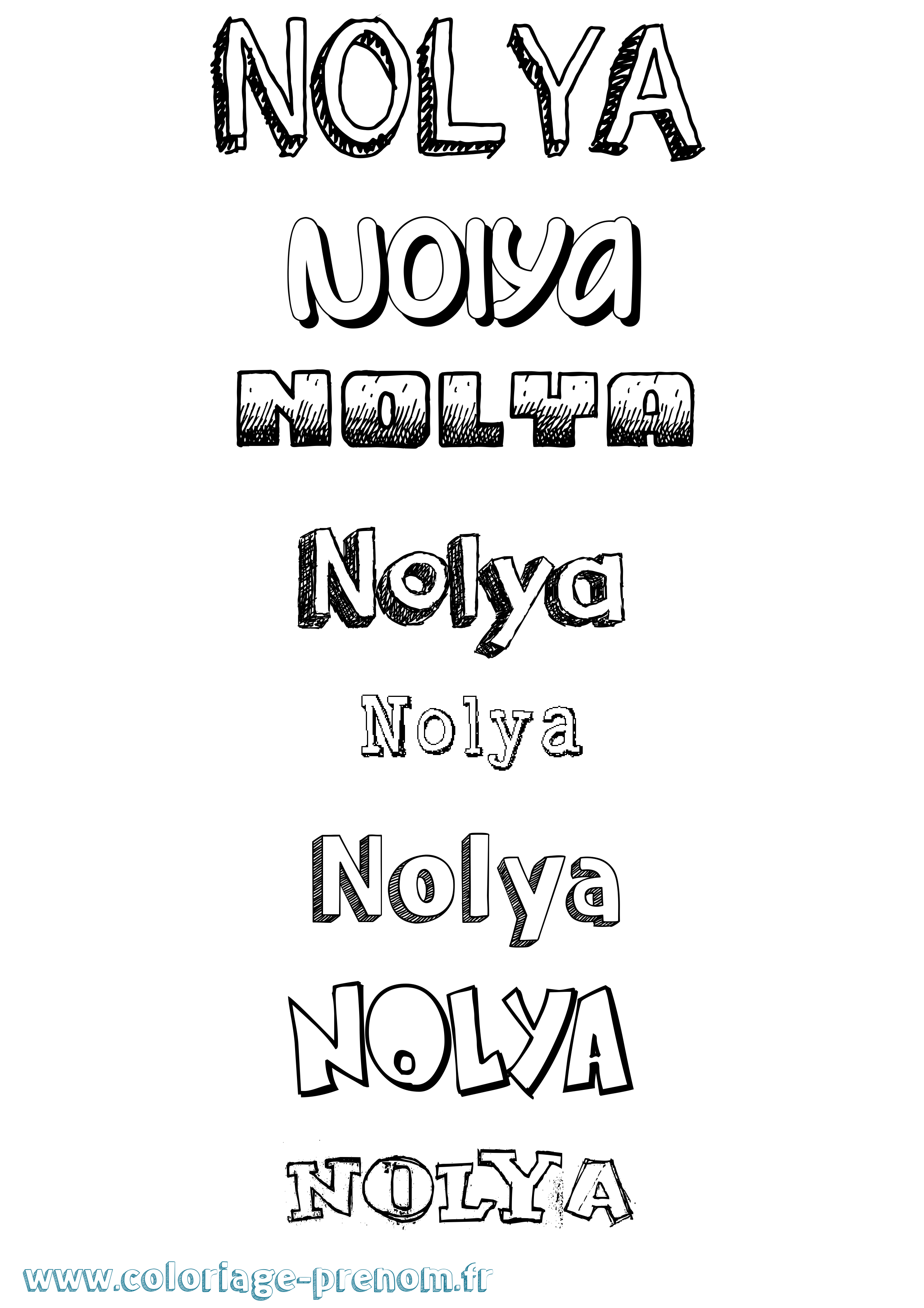 Coloriage Nolya Dessiné Coloriage prénom Nolya Dessiné