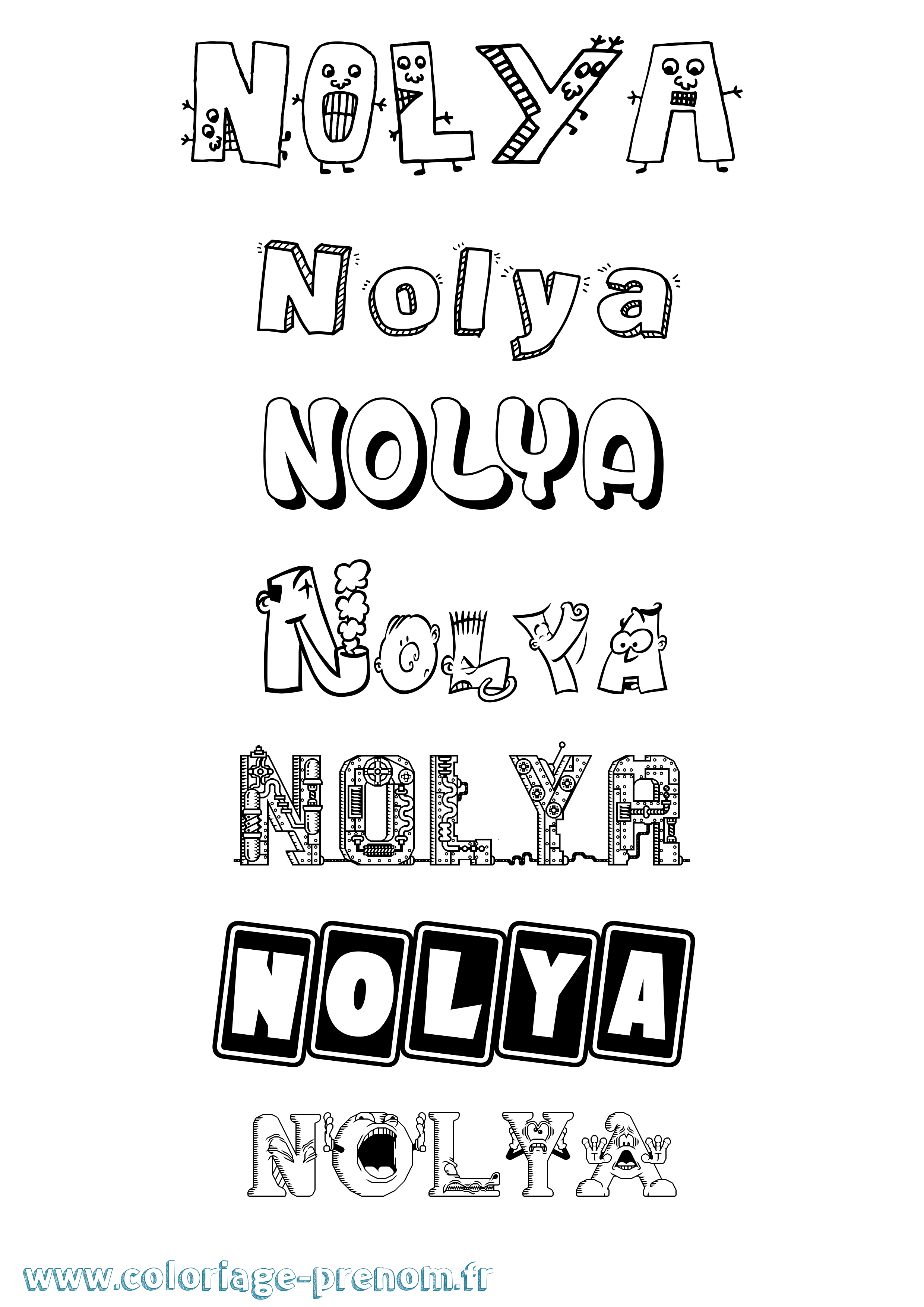 Coloriage Nolya Fun Coloriage prénom Nolya Fun