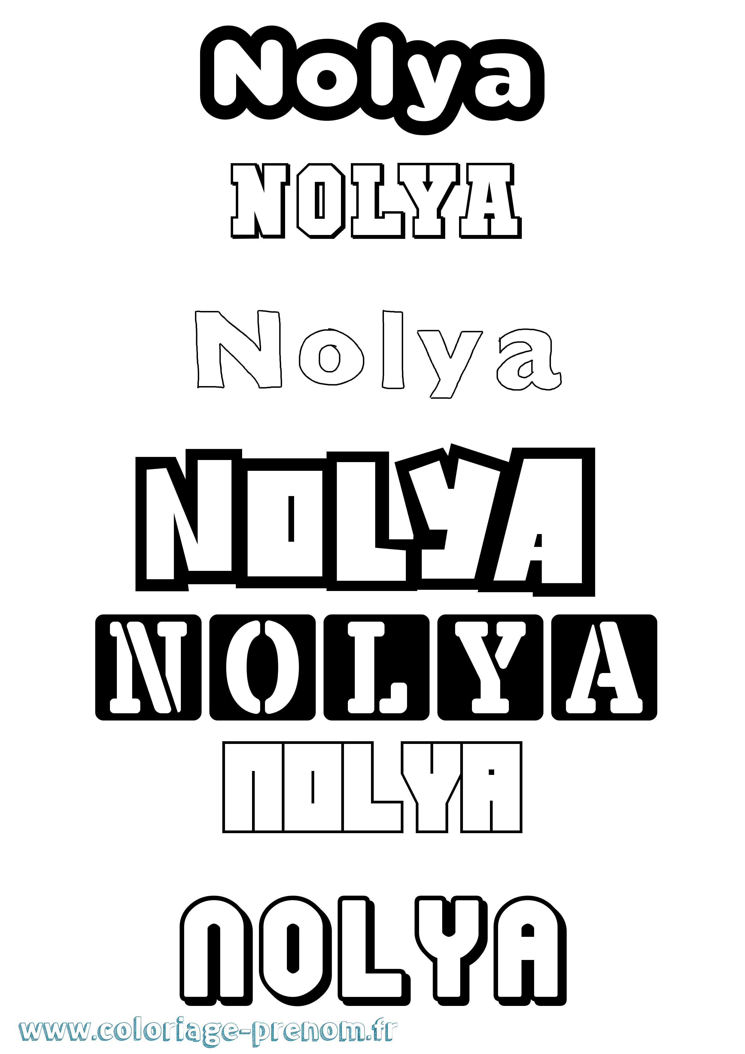 Coloriage Nolya Simple Coloriage prénom Nolya Simple