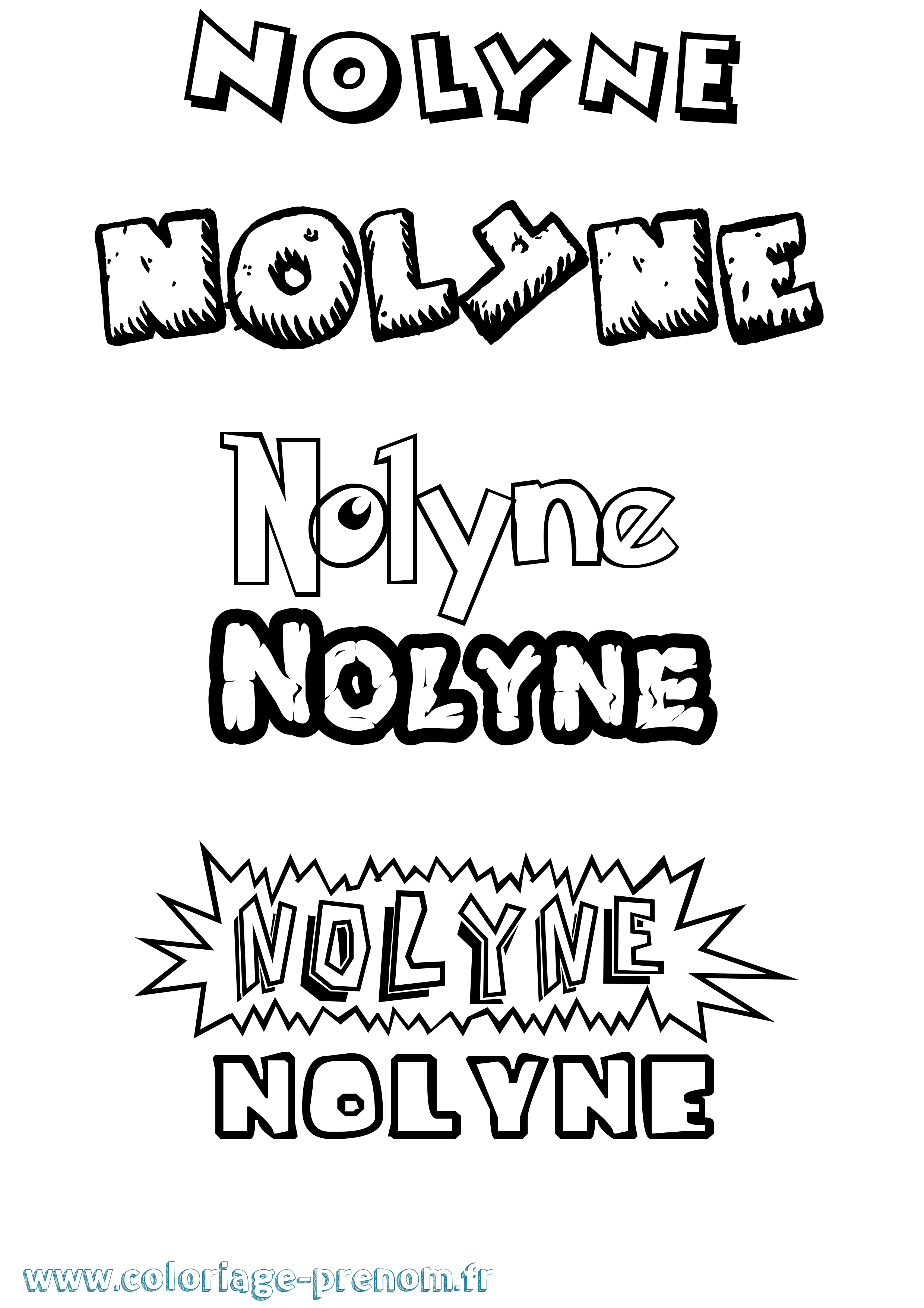 Coloriage Nolyne Dessin Animé Coloriage prénom Nolyne Dessin Animé