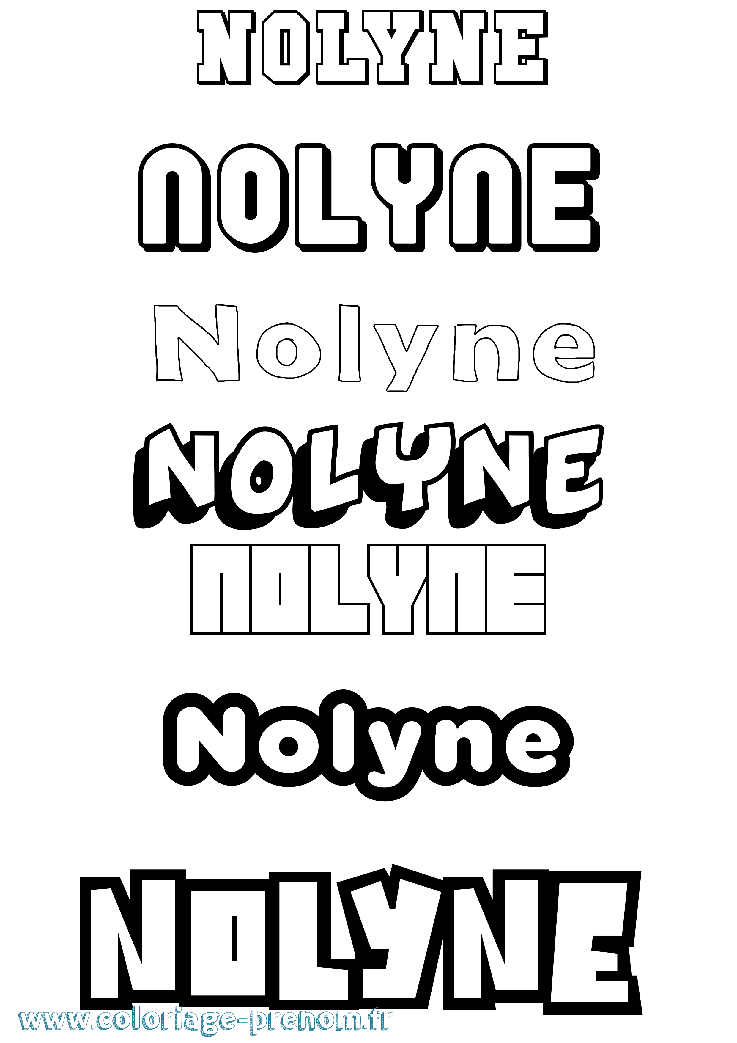 Coloriage Nolyne Simple Coloriage prénom Nolyne Simple