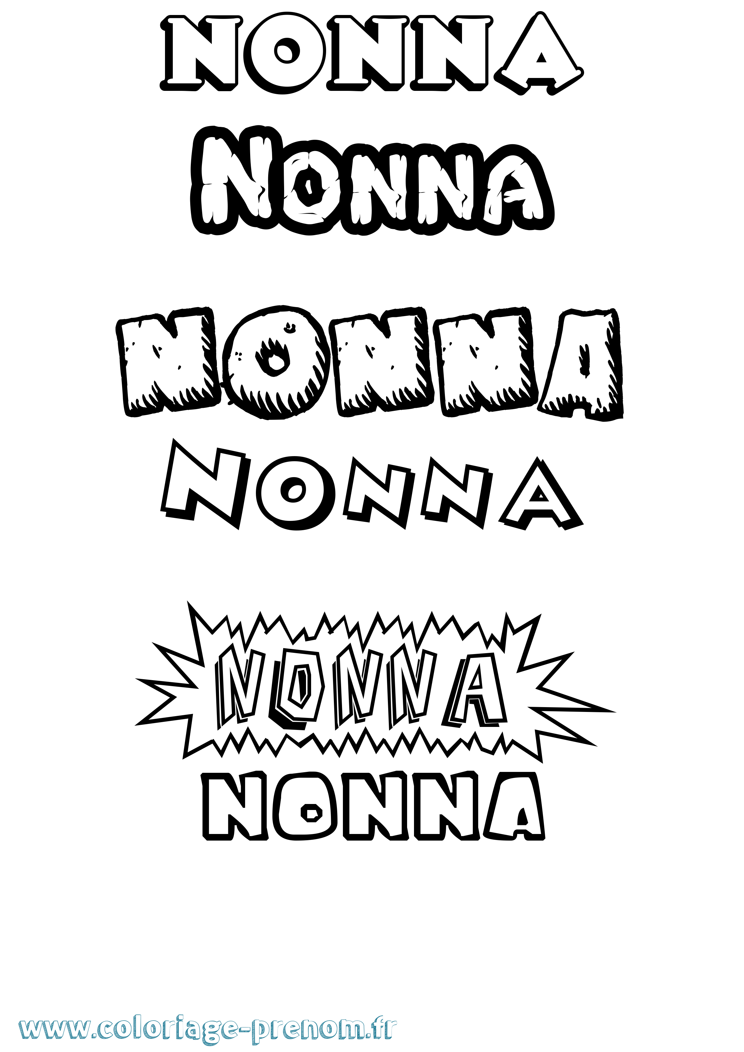 Coloriage Nonna Dessin Animé Coloriage prénom Nonna Dessin Animé
