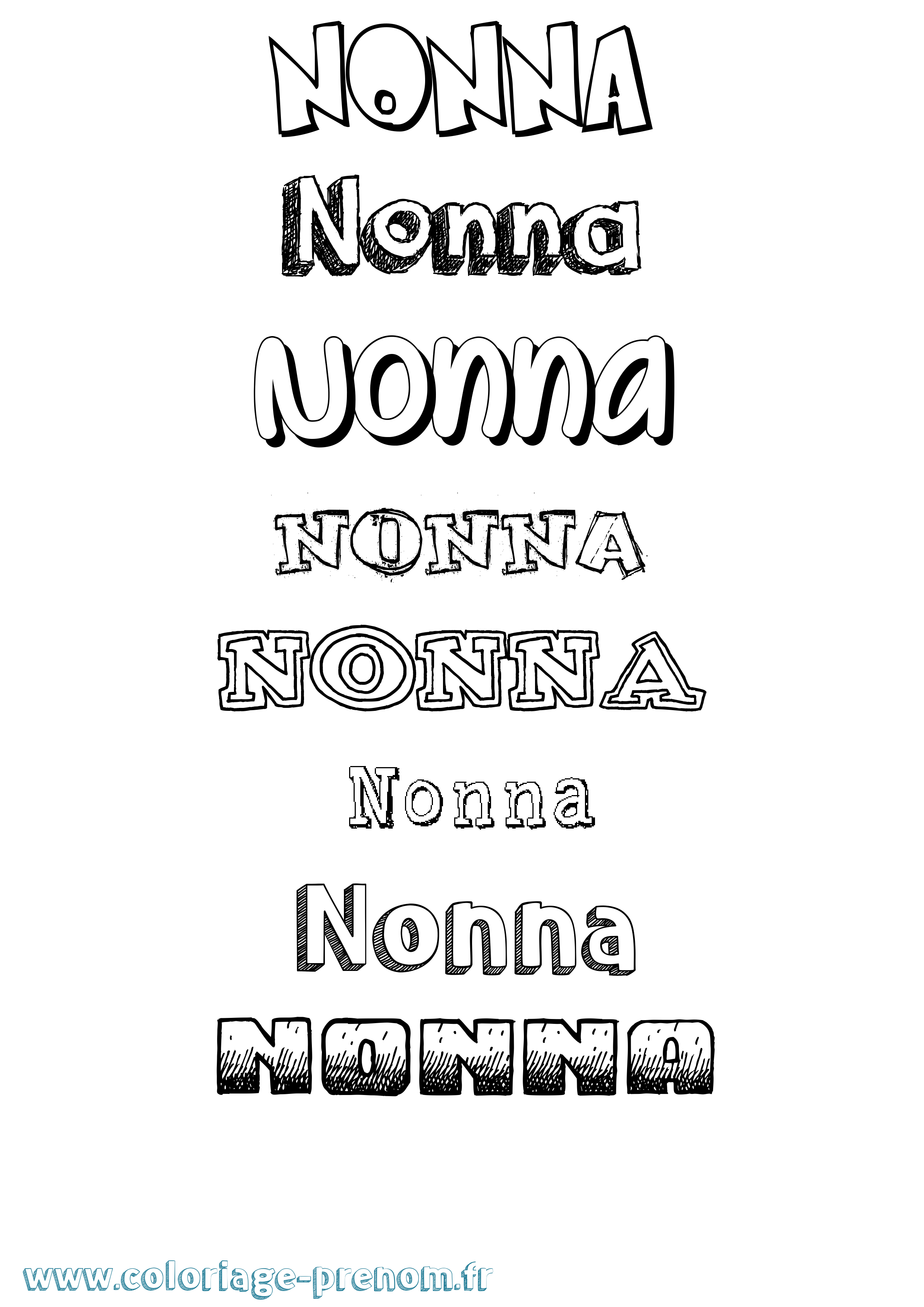 Coloriage Nonna Dessiné Coloriage prénom Nonna Dessiné