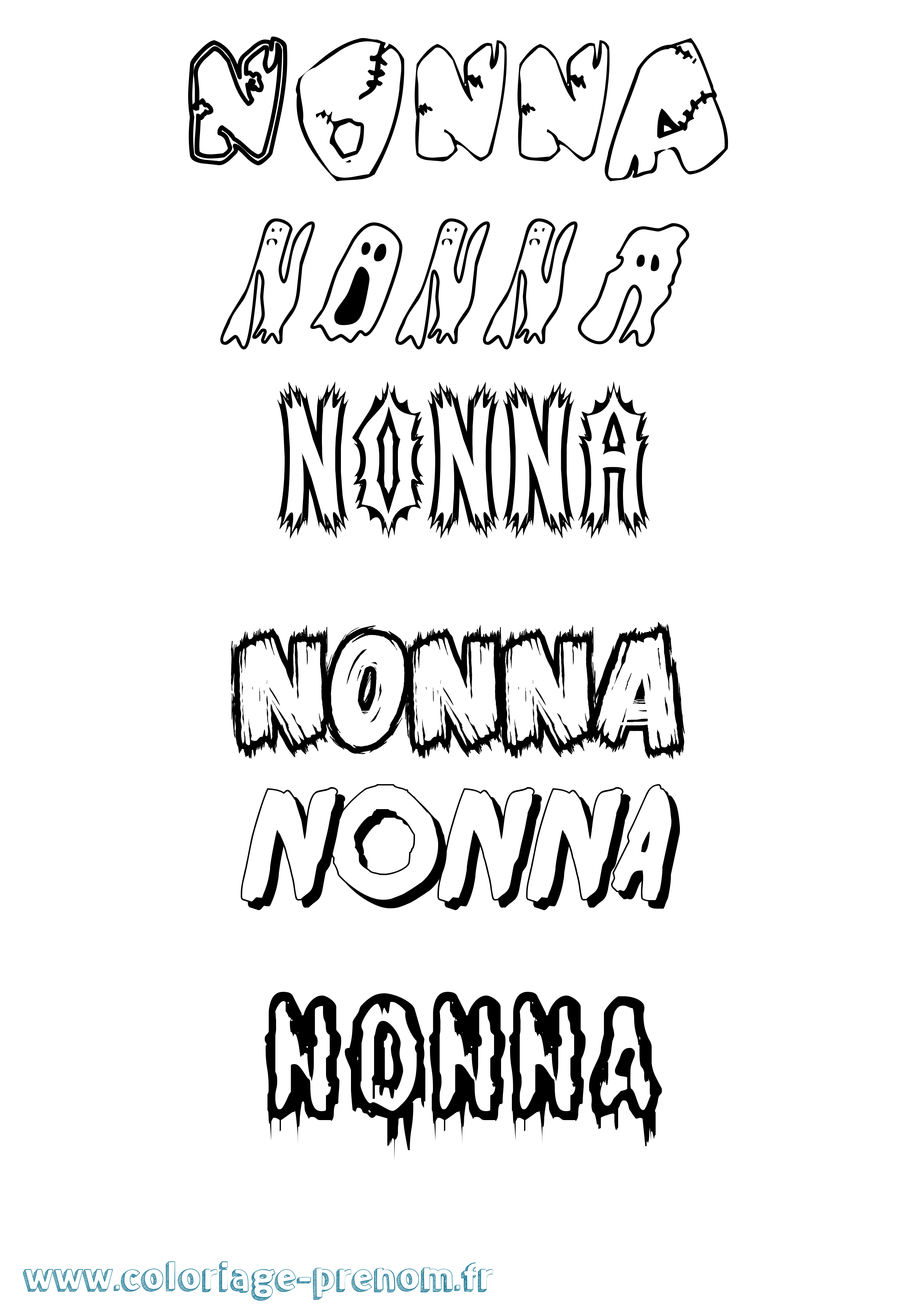Coloriage Nonna Frisson Coloriage prénom Nonna Frisson