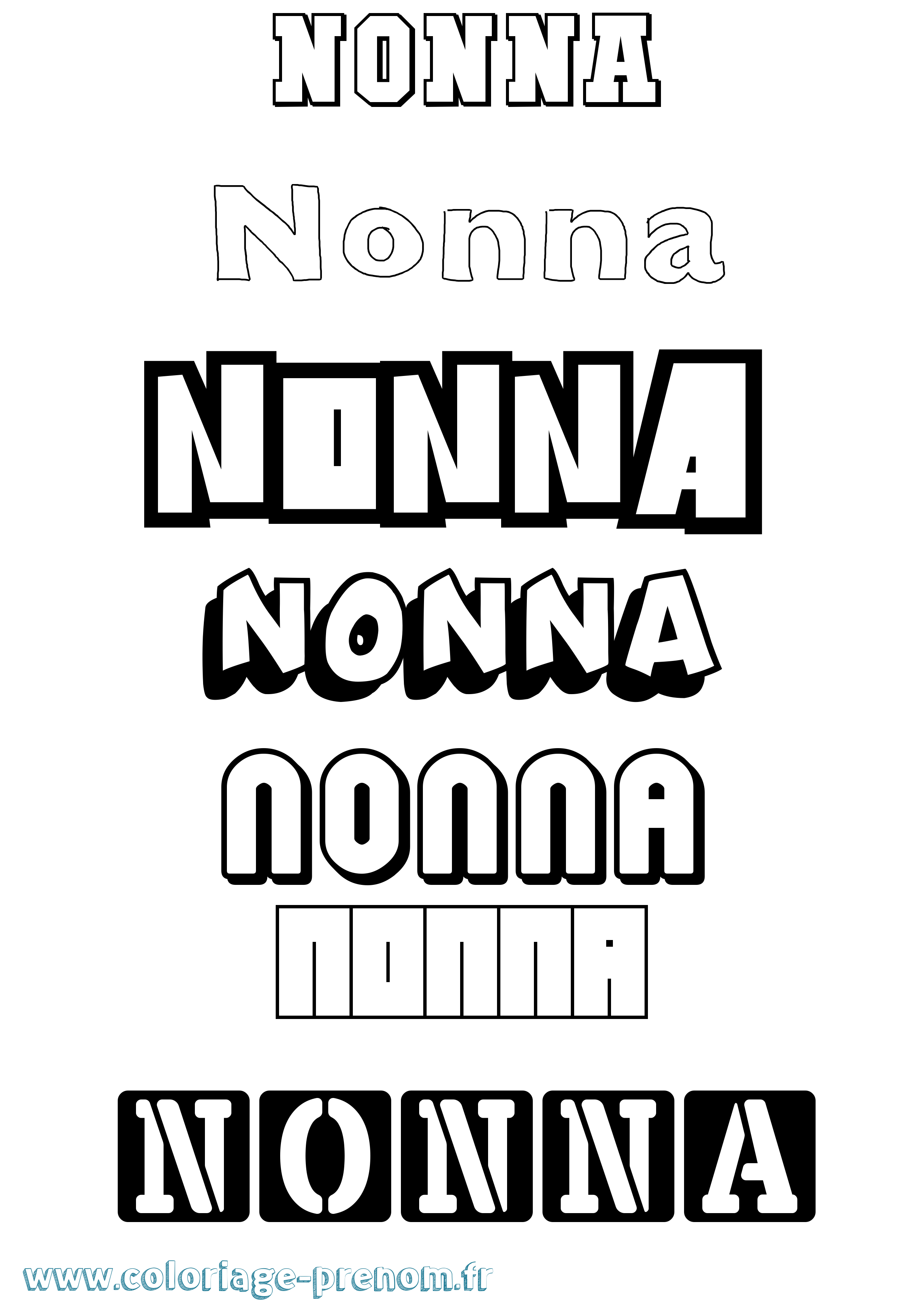 Coloriage Nonna Simple Coloriage prénom Nonna Simple