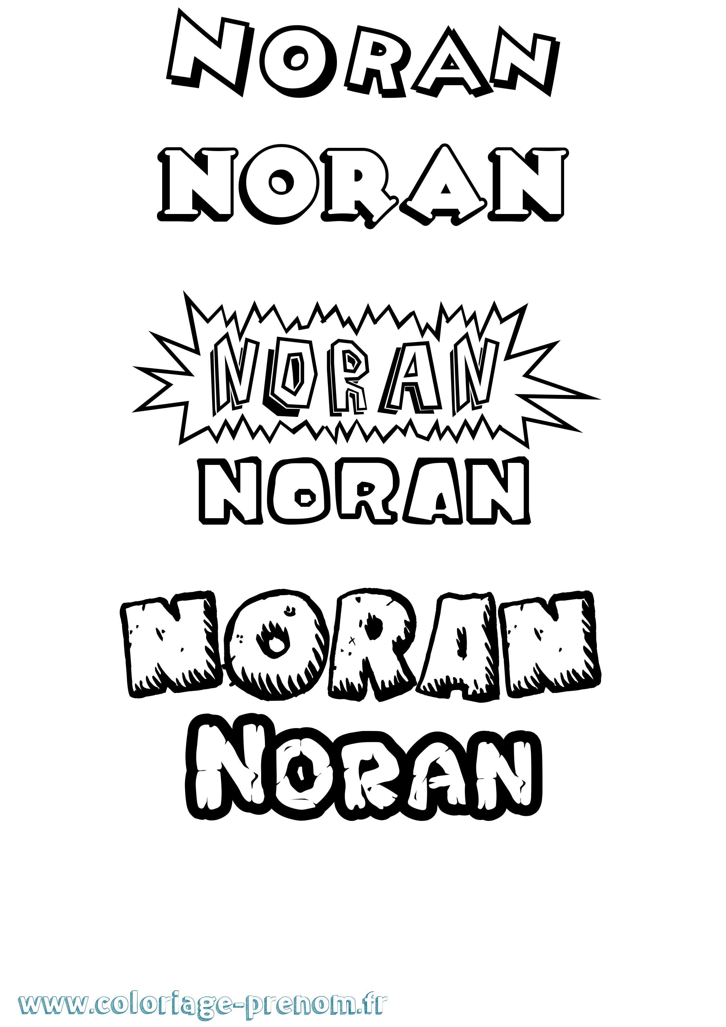 Coloriage Noran Dessin Animé Coloriage prénom Noran Dessin Animé
