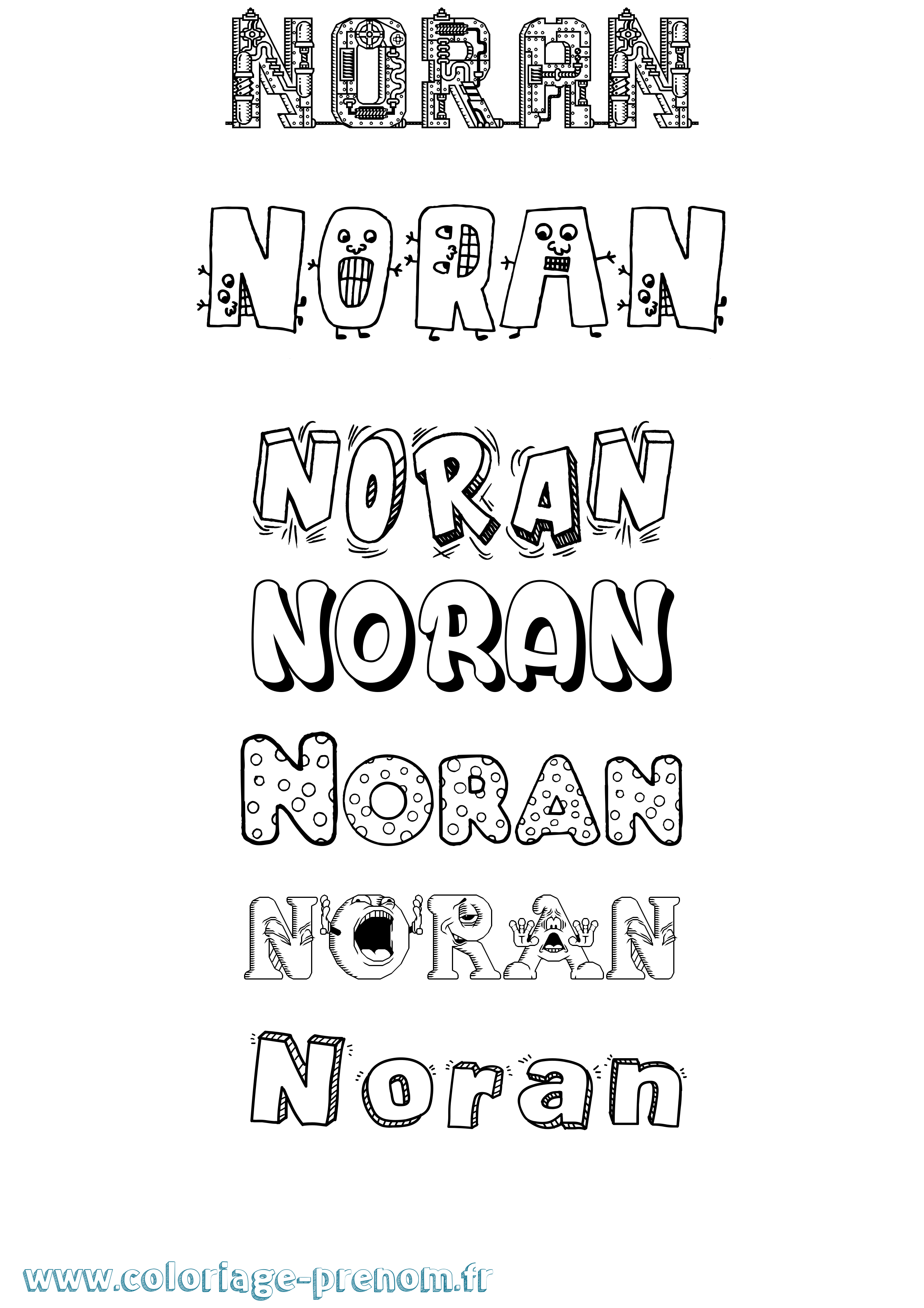 Coloriage Noran Fun Coloriage prénom Noran Fun