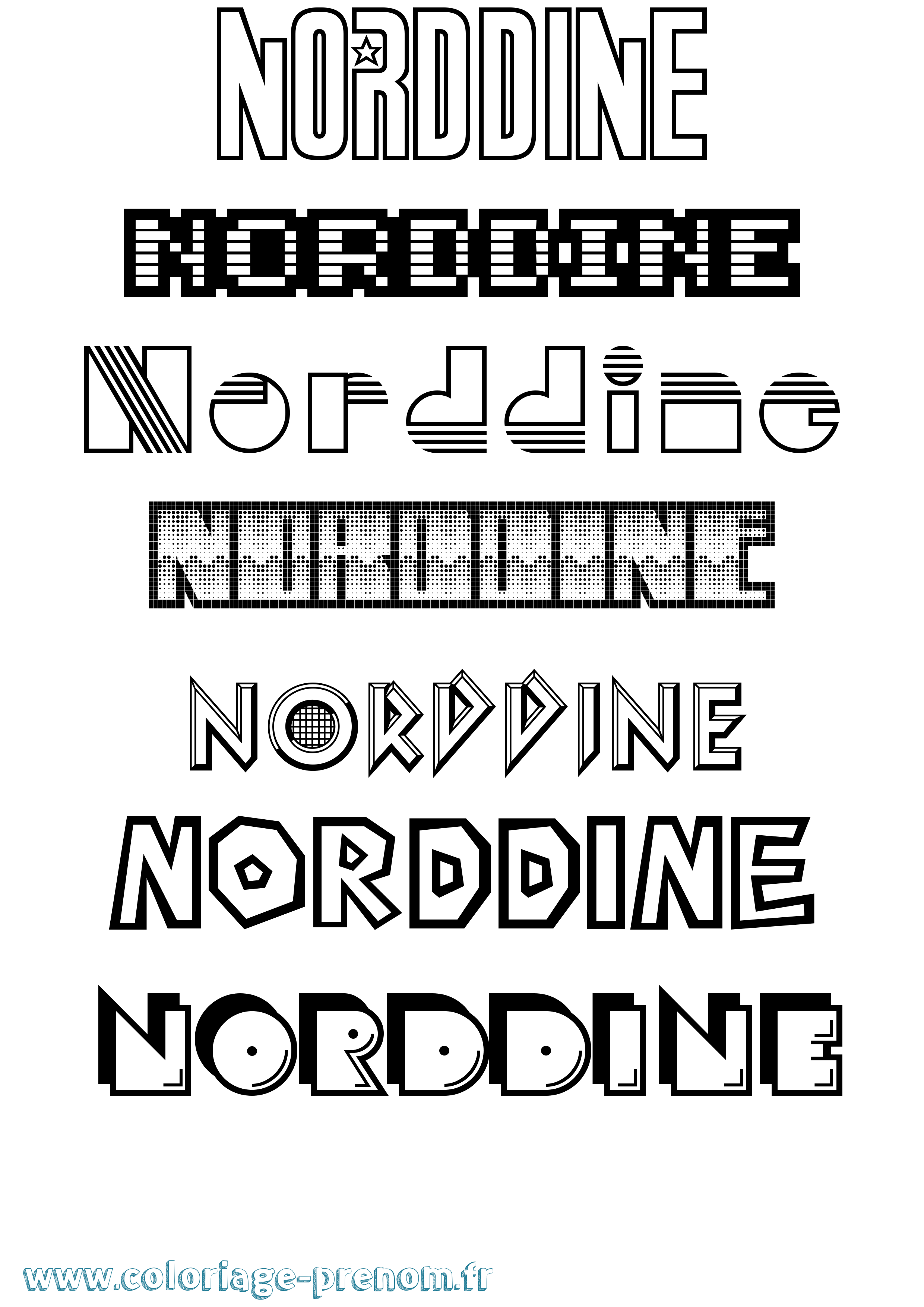 Coloriage Norddine Jeux Vidéos Coloriage prénom Norddine Jeux Vidéos