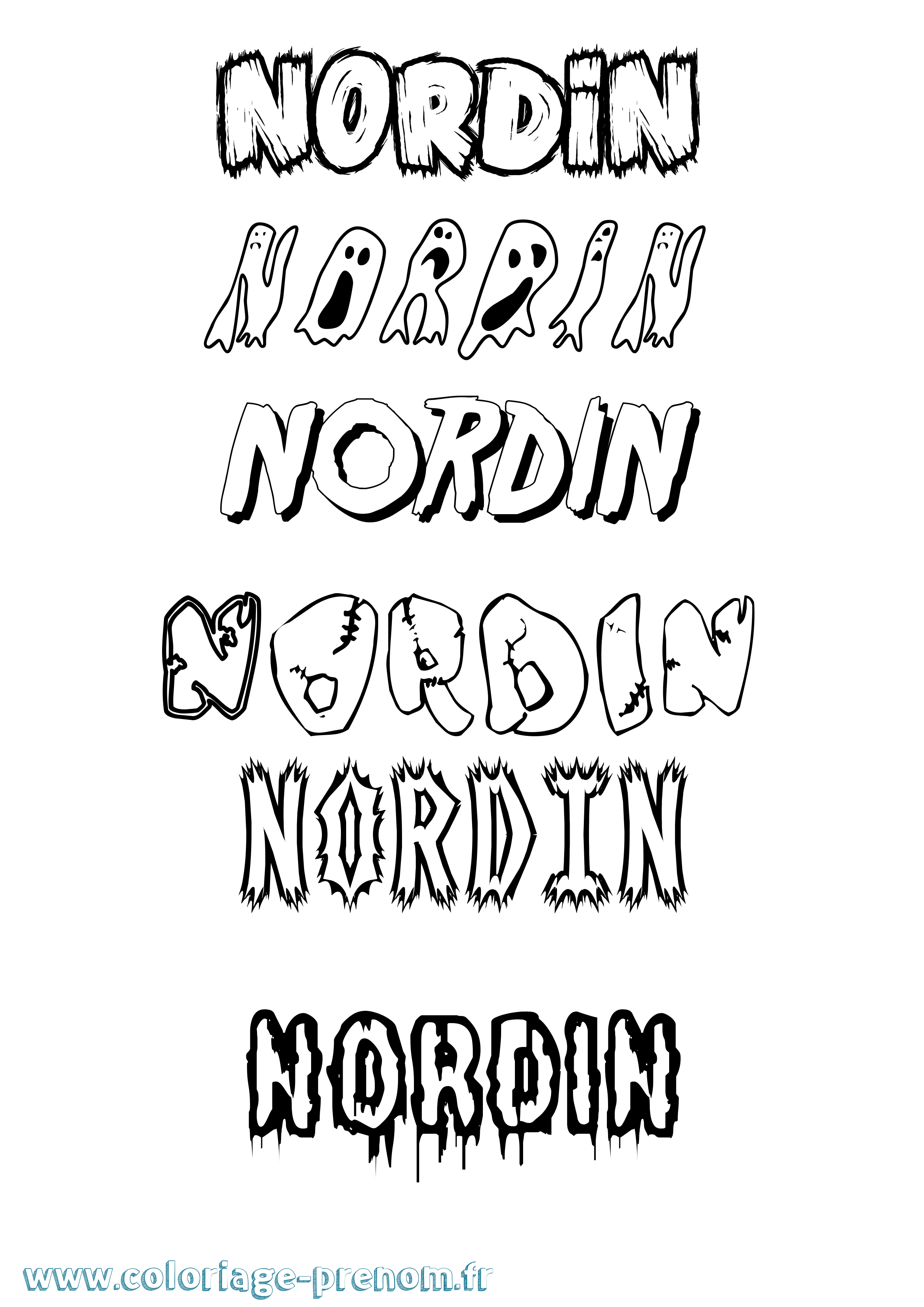 Coloriage Nordin Frisson Coloriage prénom Nordin Frisson
