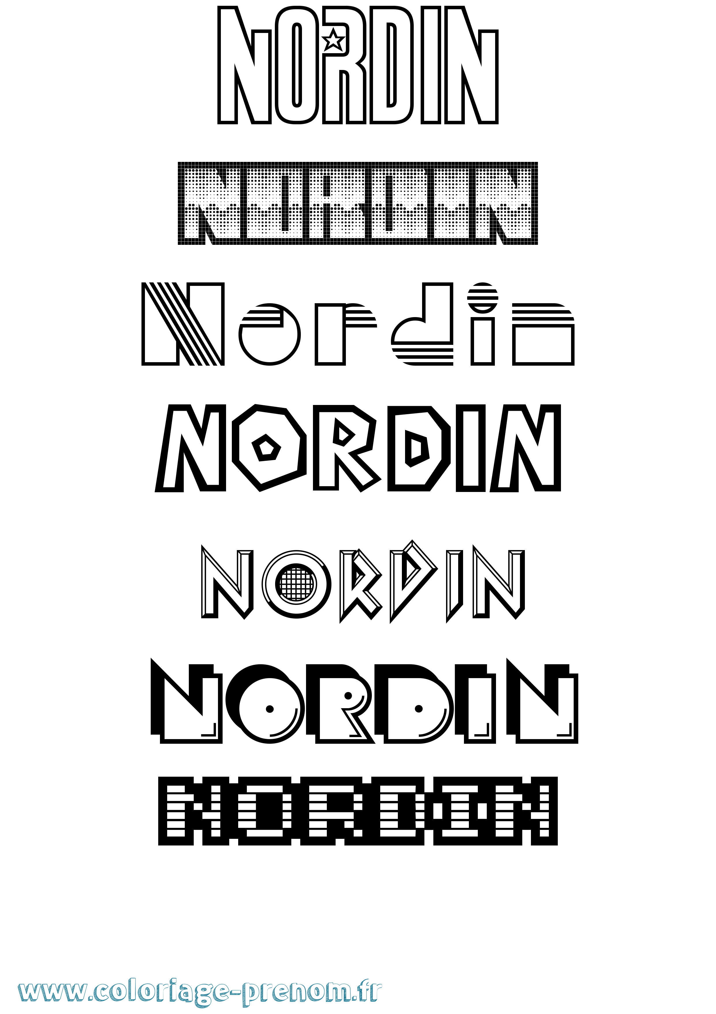 Coloriage Nordin Jeux Vidéos Coloriage prénom Nordin Jeux Vidéos