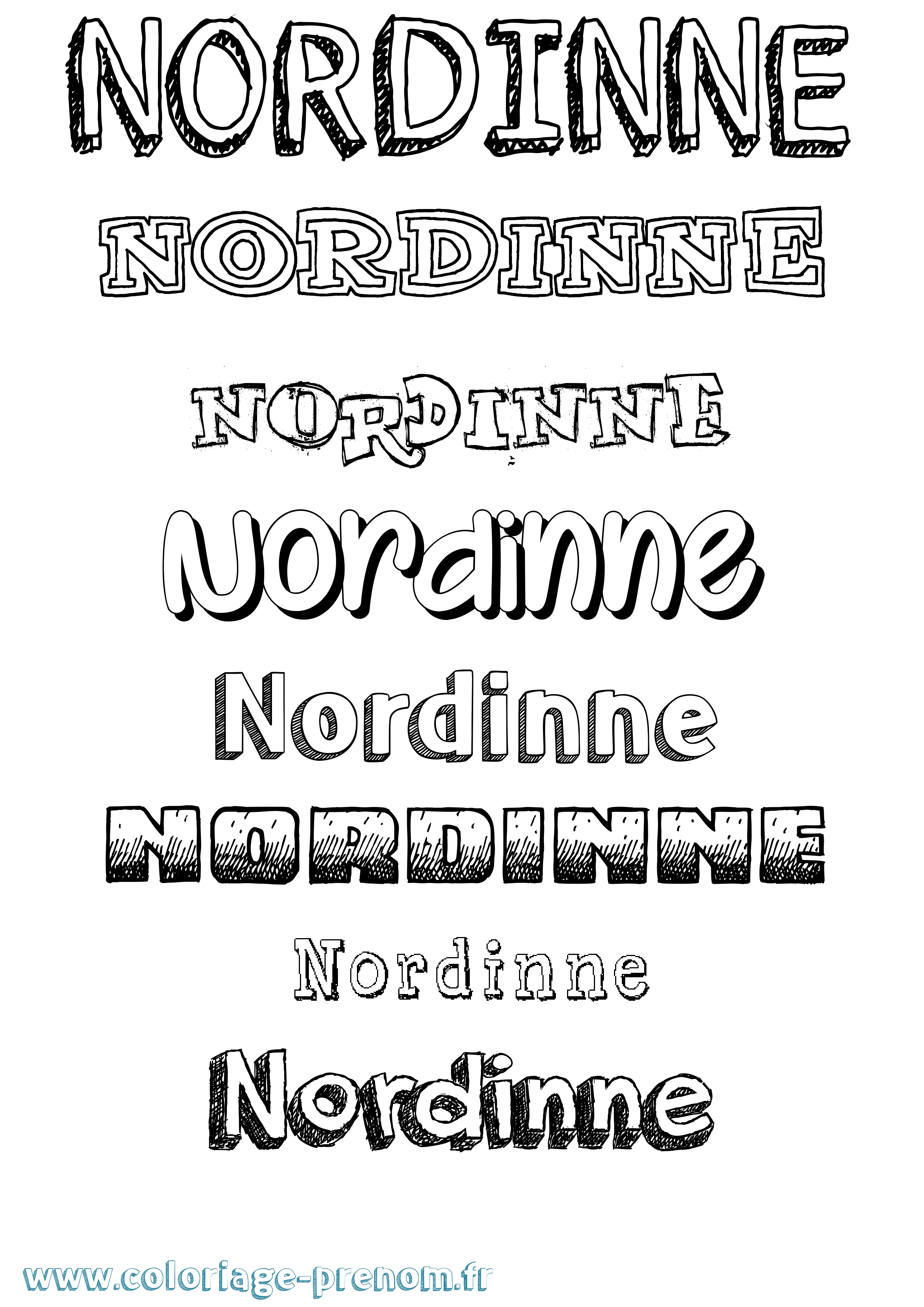 Coloriage Nordinne Dessiné Coloriage prénom Nordinne Dessiné
