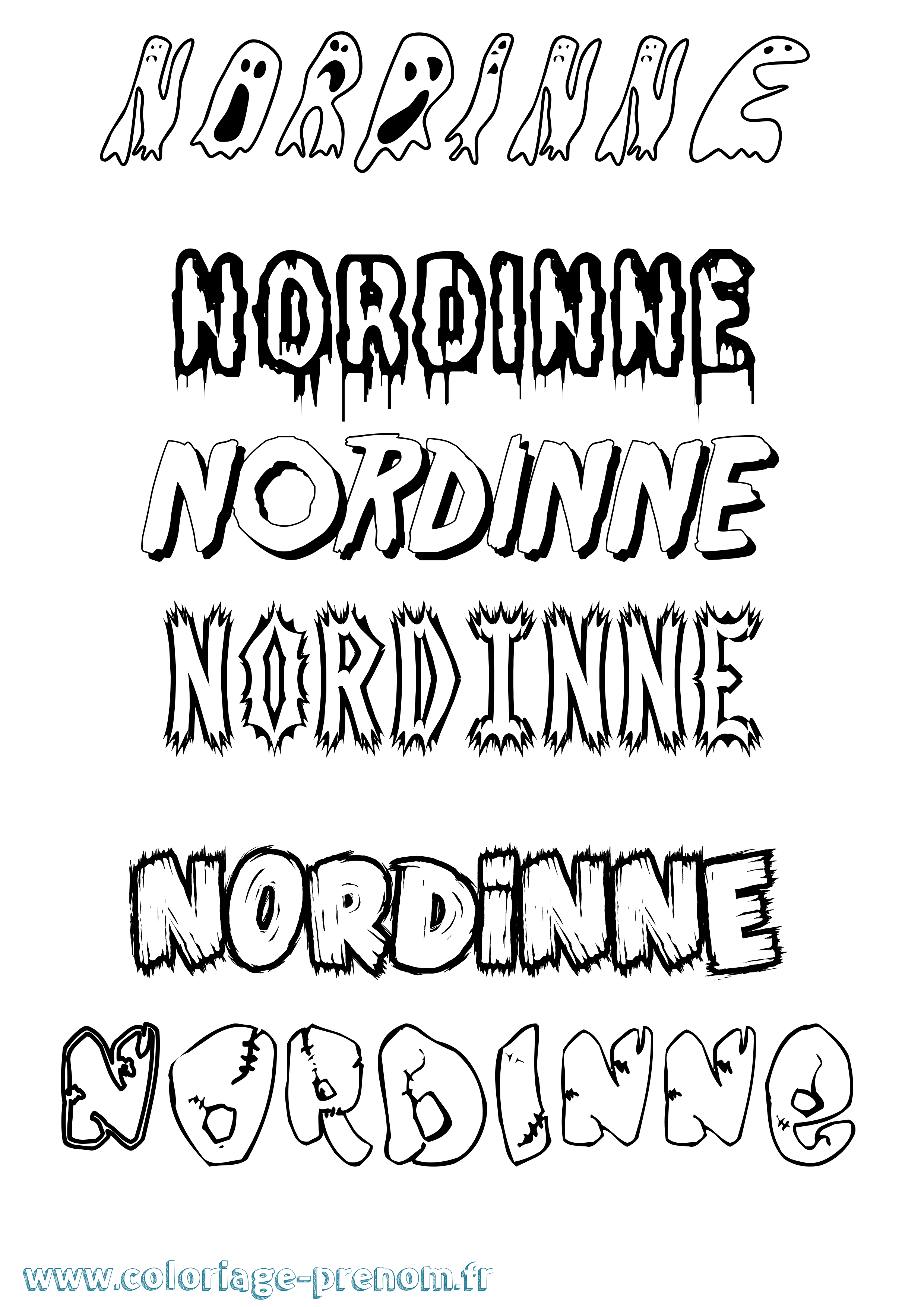 Coloriage Nordinne Frisson Coloriage prénom Nordinne Frisson