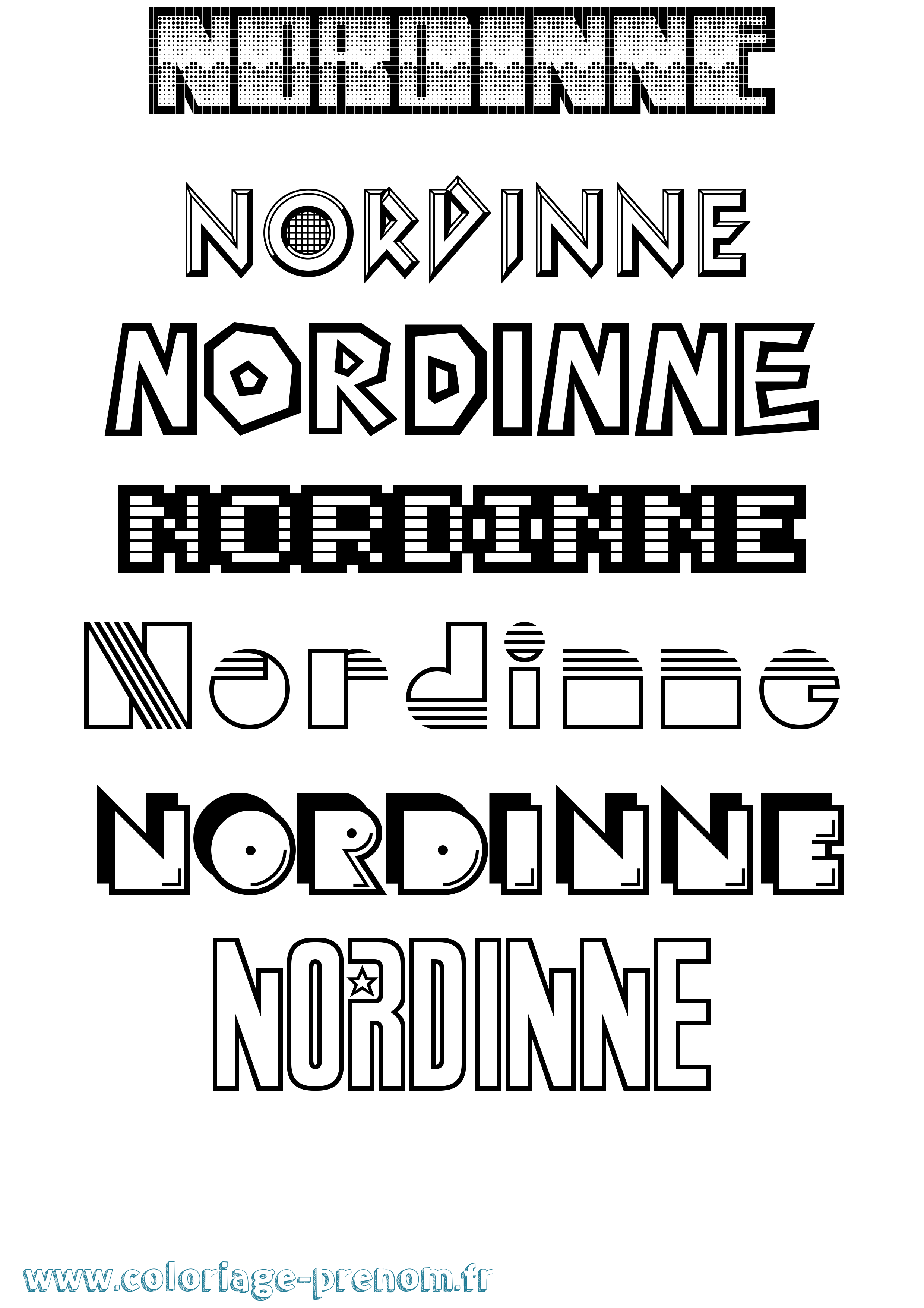 Coloriage Nordinne Jeux Vidéos Coloriage prénom Nordinne Jeux Vidéos