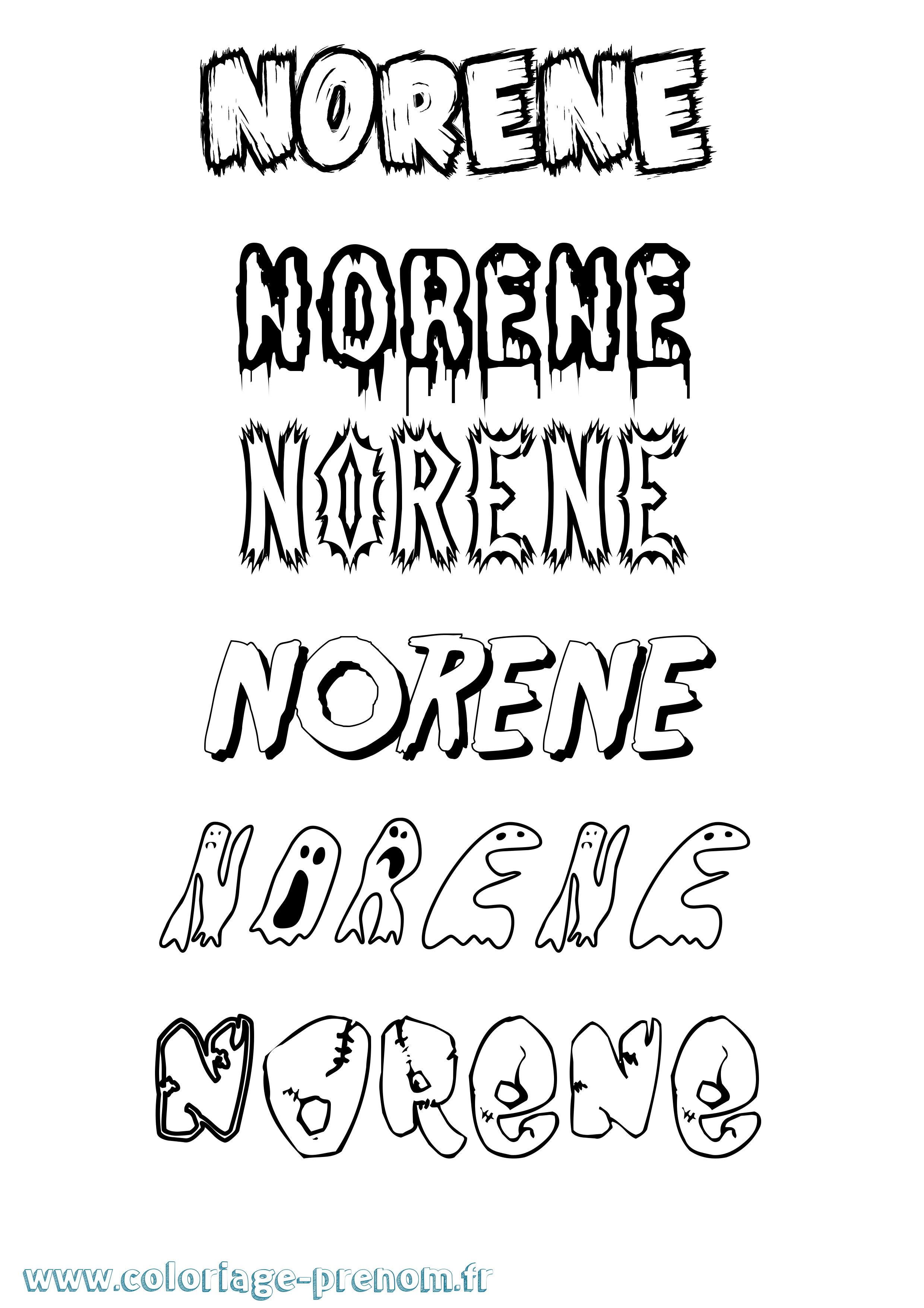 Coloriage Norene Frisson Coloriage prénom Norene Frisson