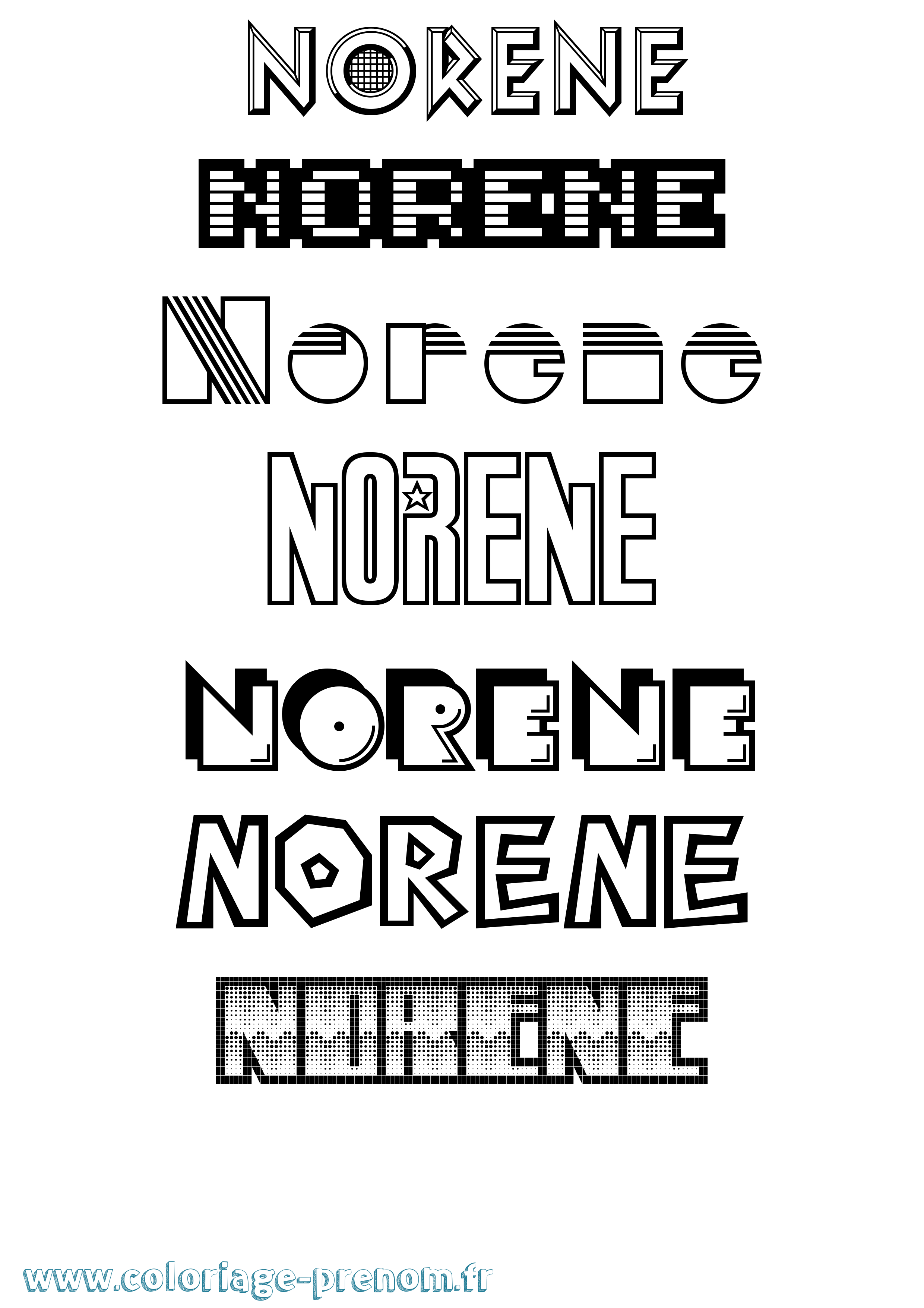 Coloriage Norene Jeux Vidéos Coloriage prénom Norene Jeux Vidéos