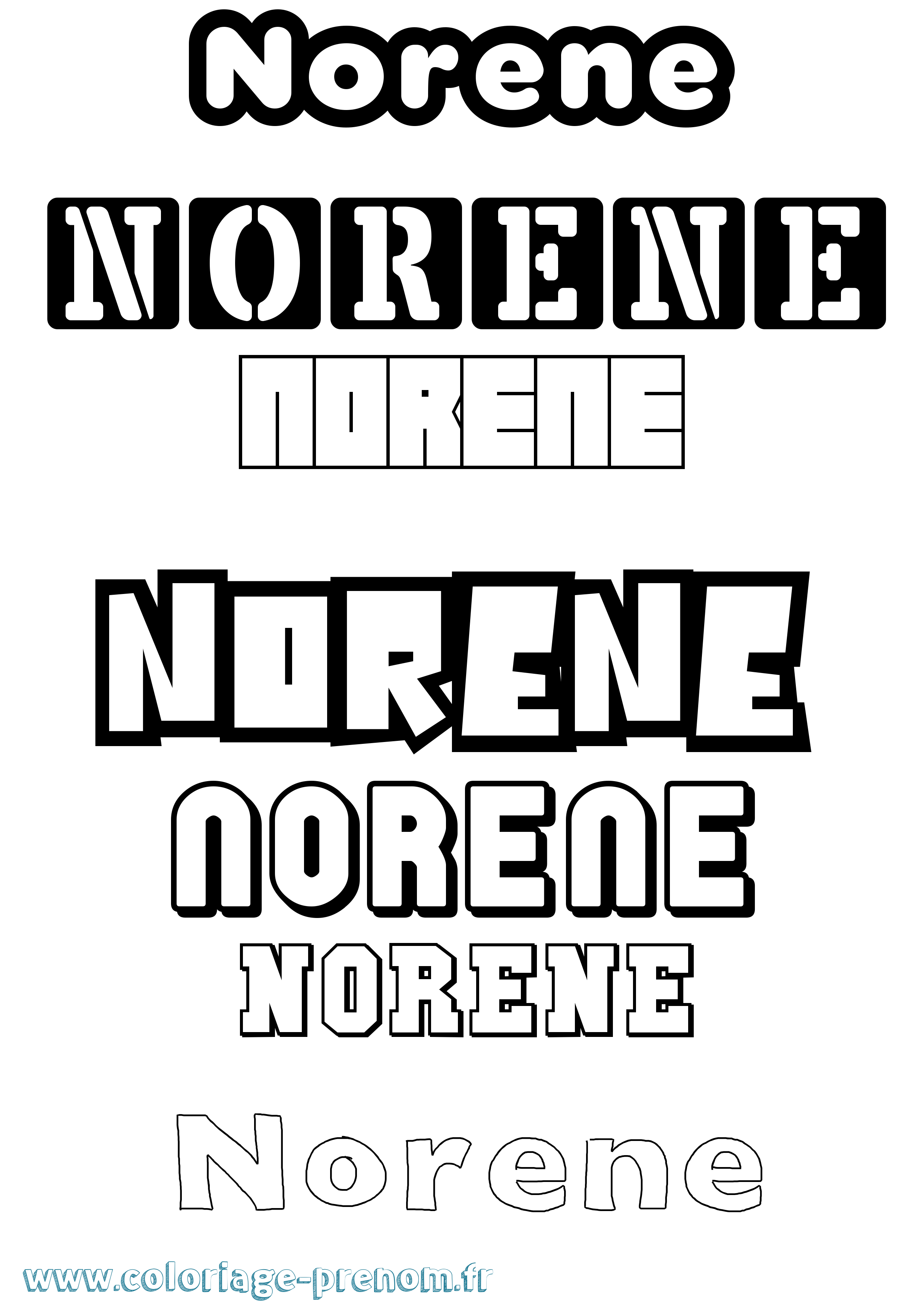 Coloriage Norene Simple Coloriage prénom Norene Simple