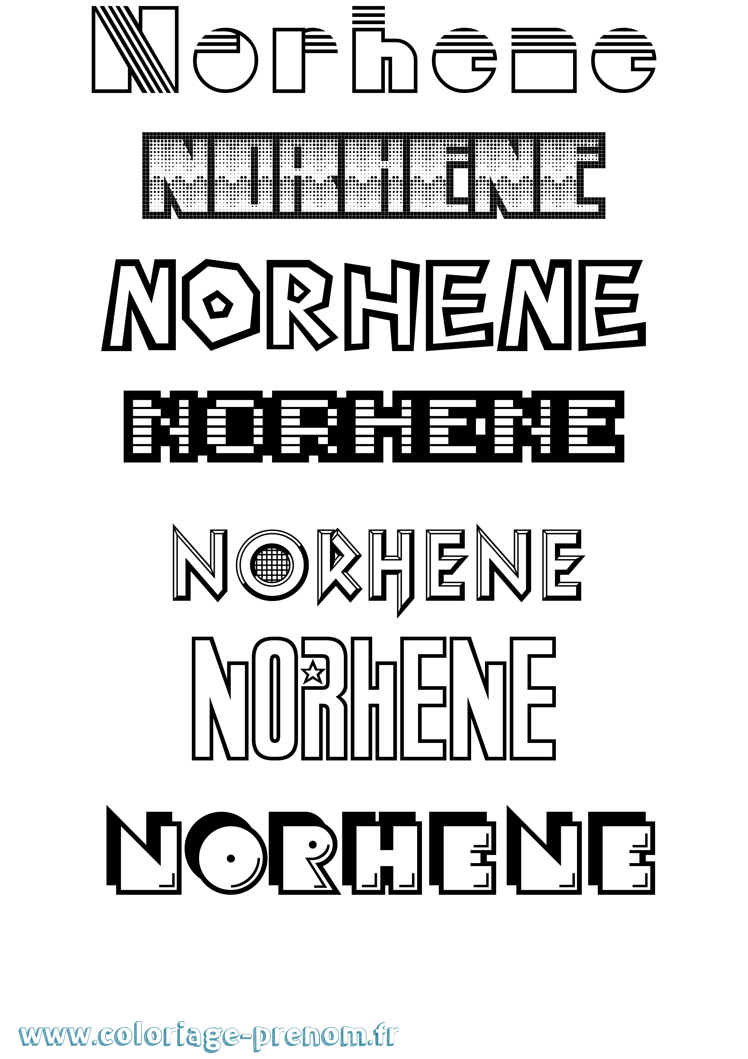 Coloriage Norhene Jeux Vidéos Coloriage prénom Norhene Jeux Vidéos