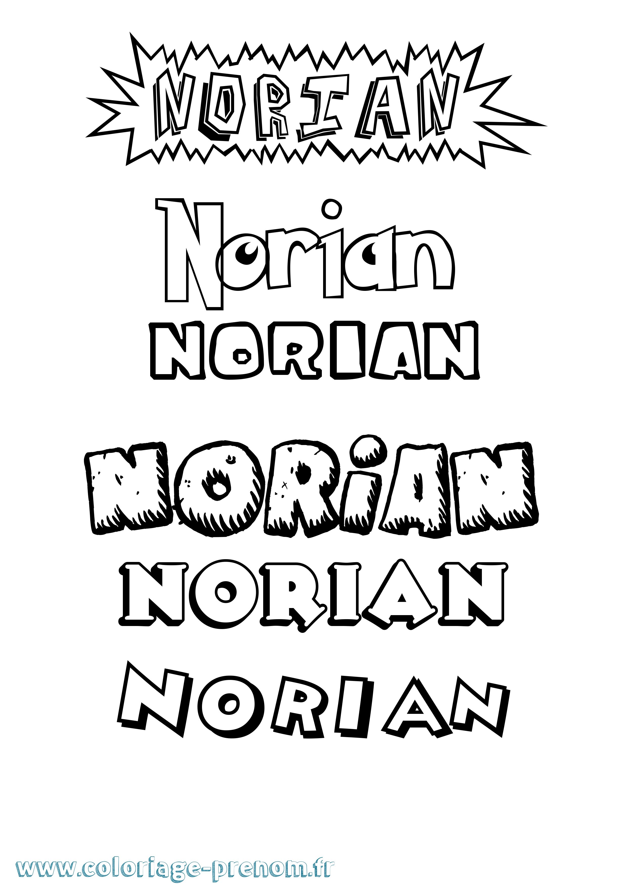 Coloriage Norian Dessin Animé Coloriage prénom Norian Dessin Animé