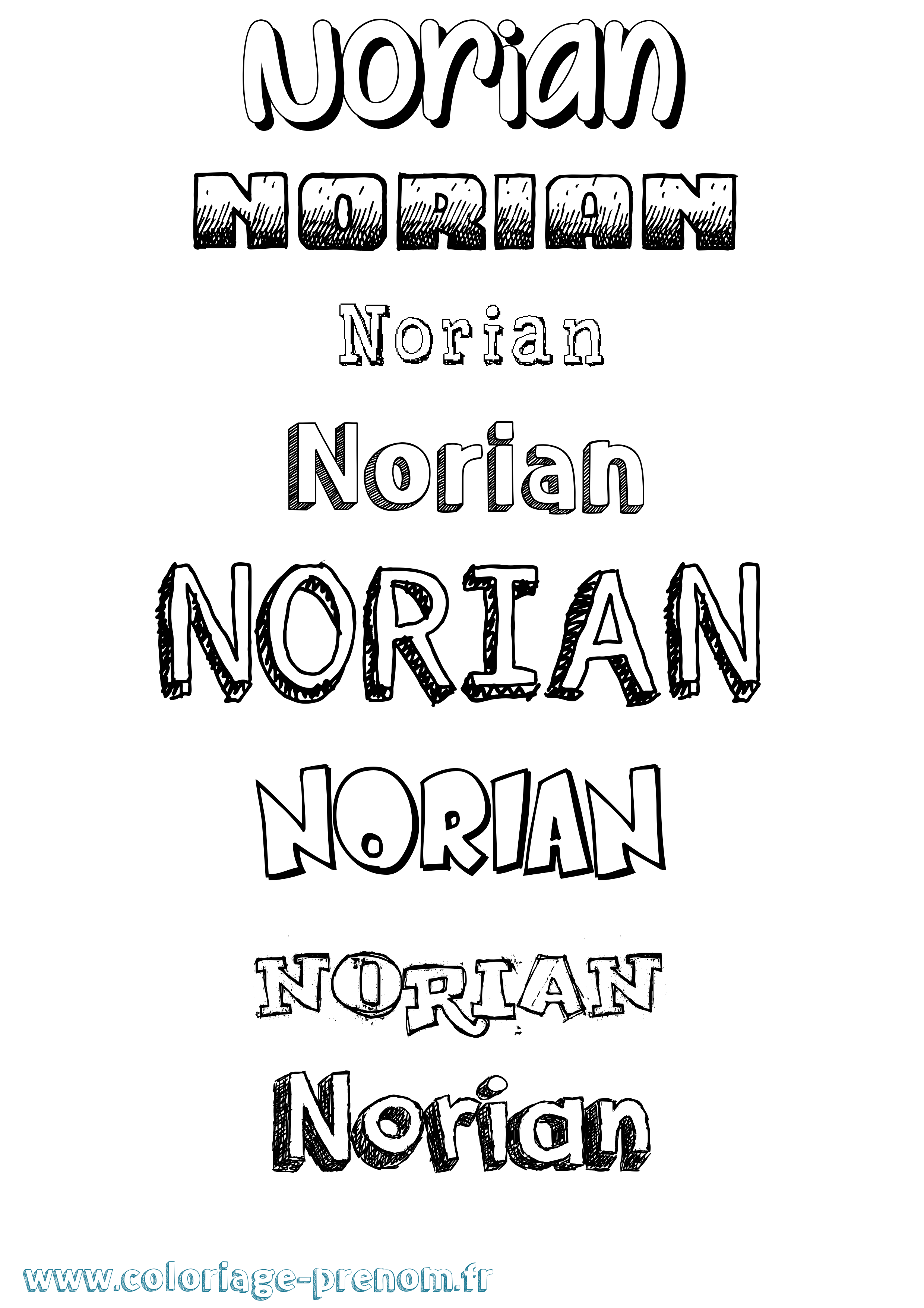 Coloriage Norian Dessiné Coloriage prénom Norian Dessiné