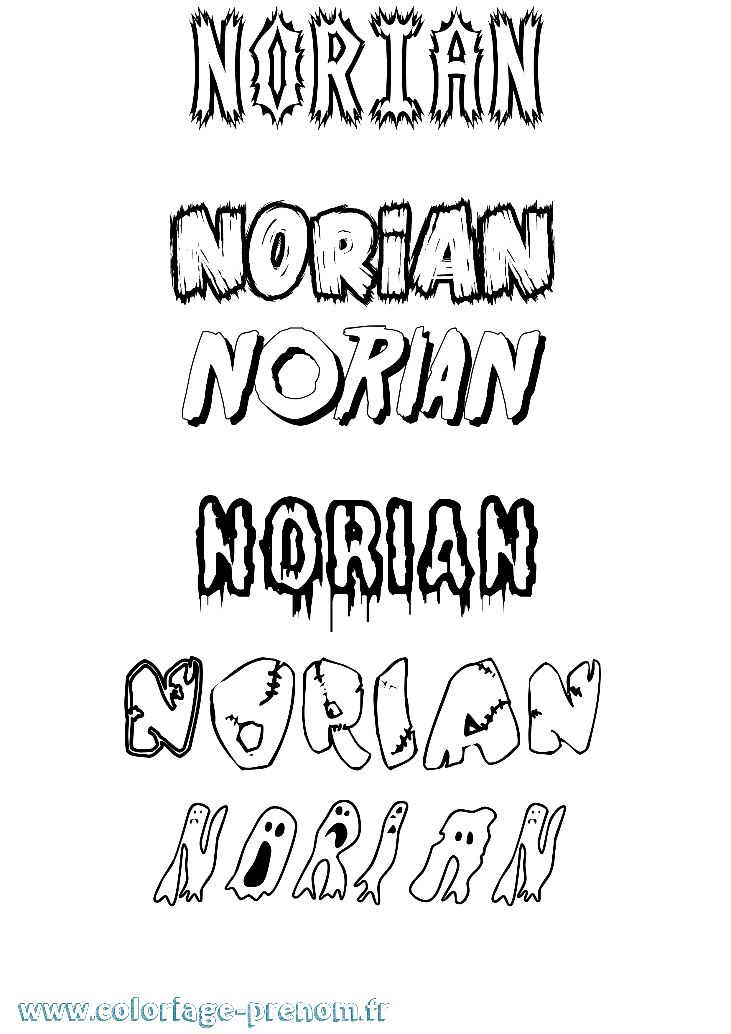Coloriage Norian Frisson Coloriage prénom Norian Frisson