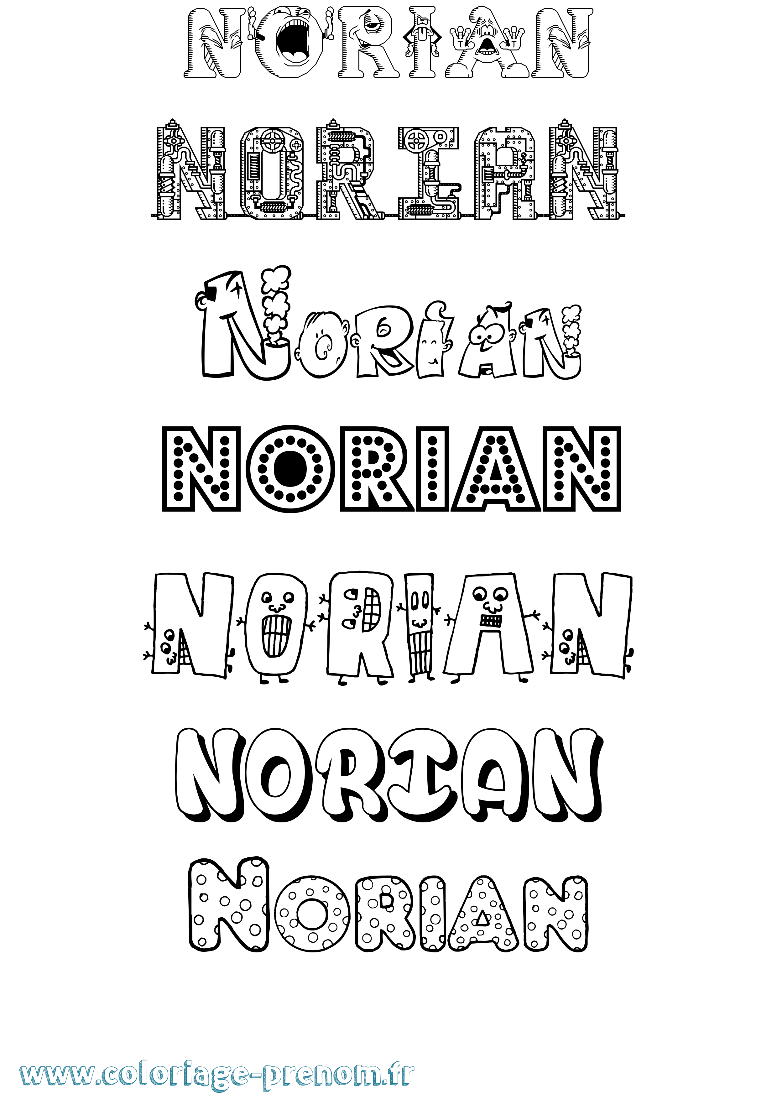 Coloriage Norian Fun Coloriage prénom Norian Fun