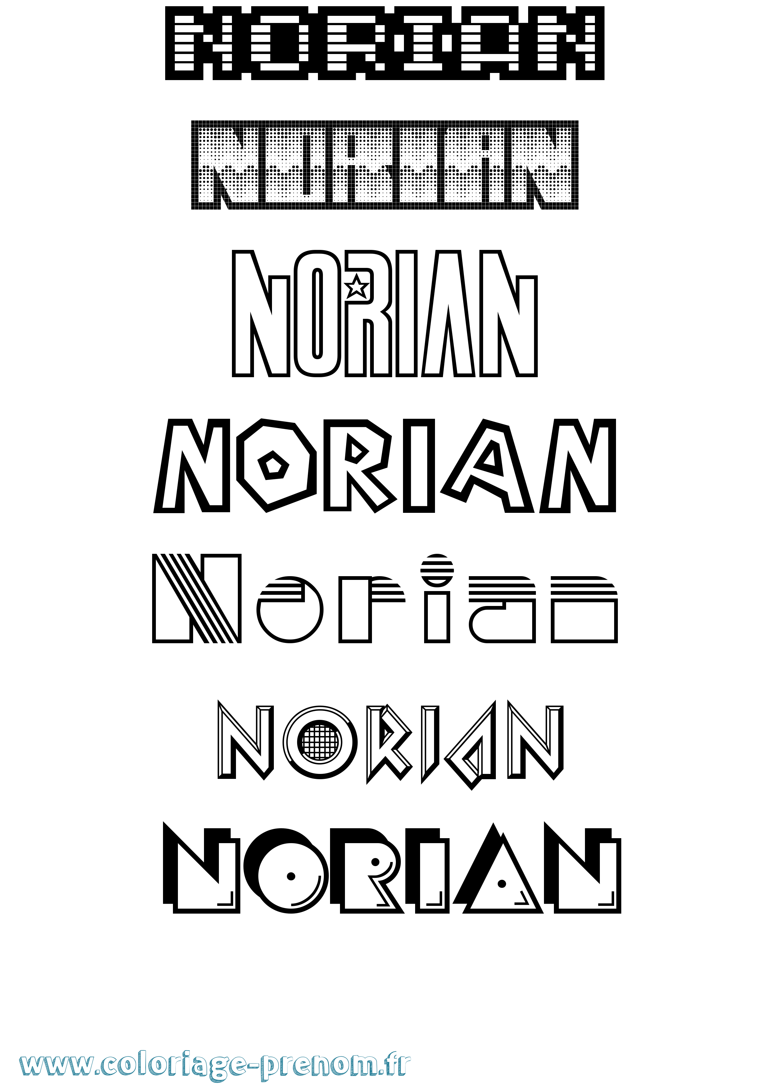 Coloriage Norian Jeux Vidéos Coloriage prénom Norian Jeux Vidéos