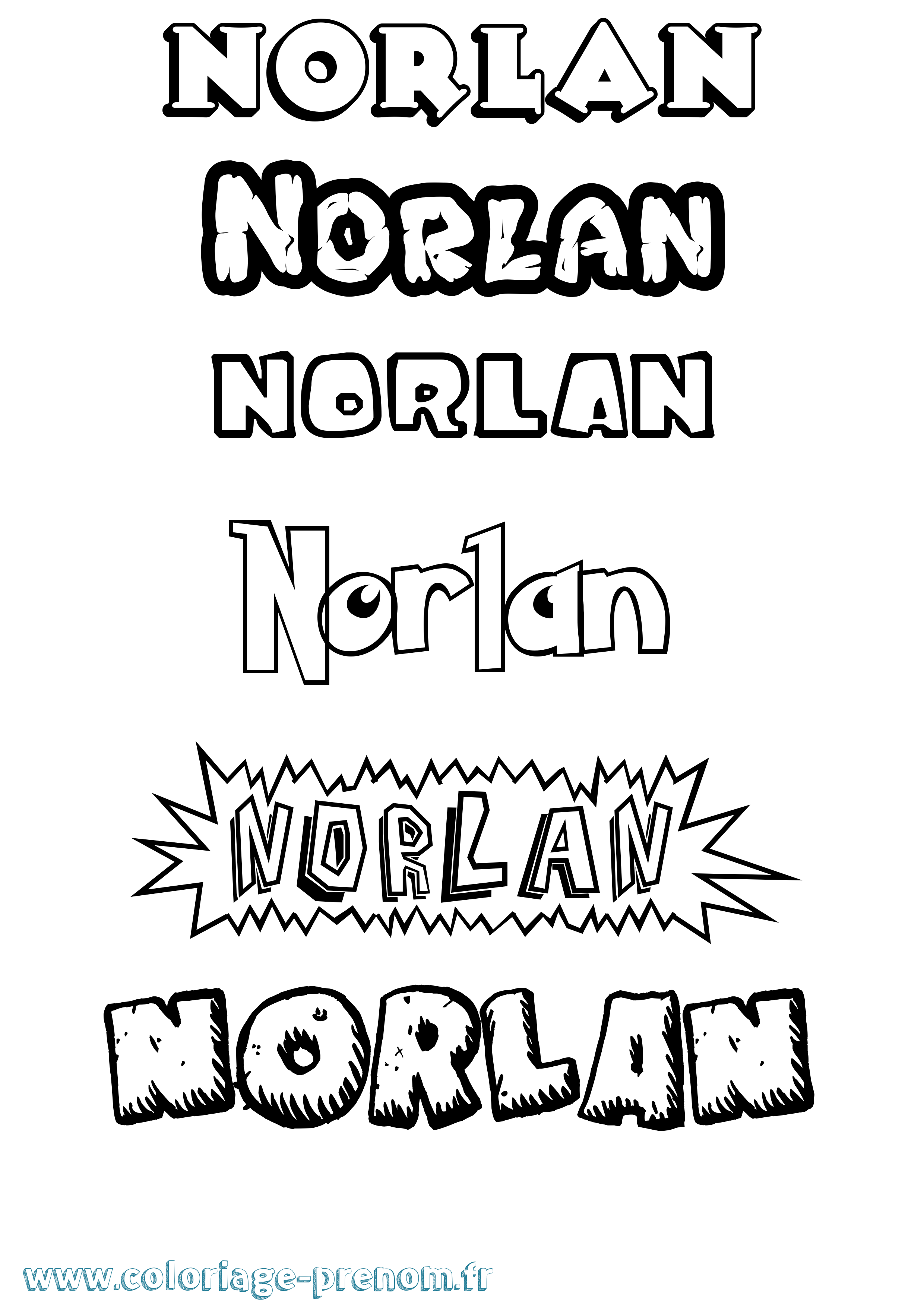Coloriage Norlan Dessin Animé Coloriage prénom Norlan Dessin Animé