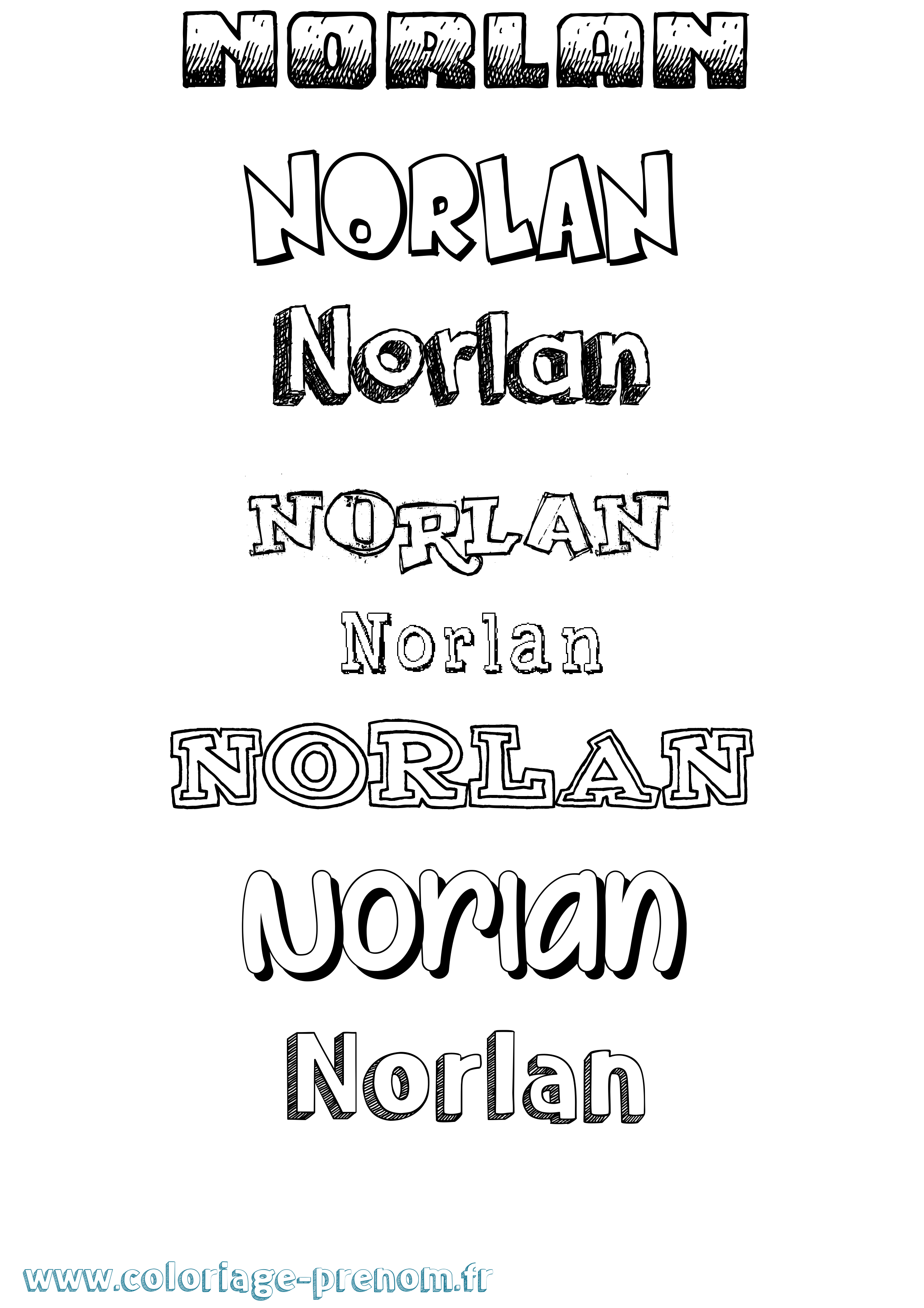 Coloriage Norlan Dessiné Coloriage prénom Norlan Dessiné