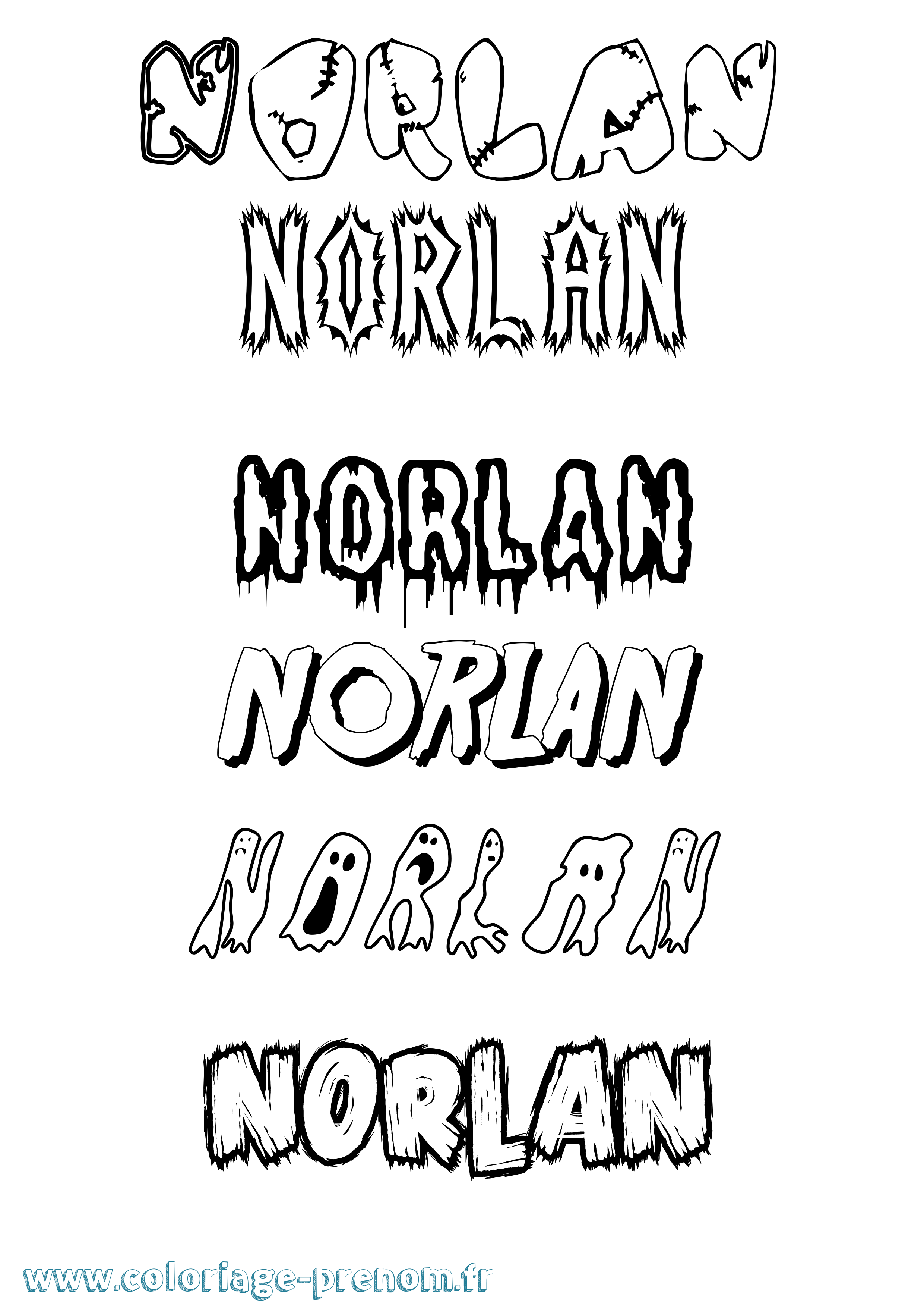 Coloriage Norlan Frisson Coloriage prénom Norlan Frisson