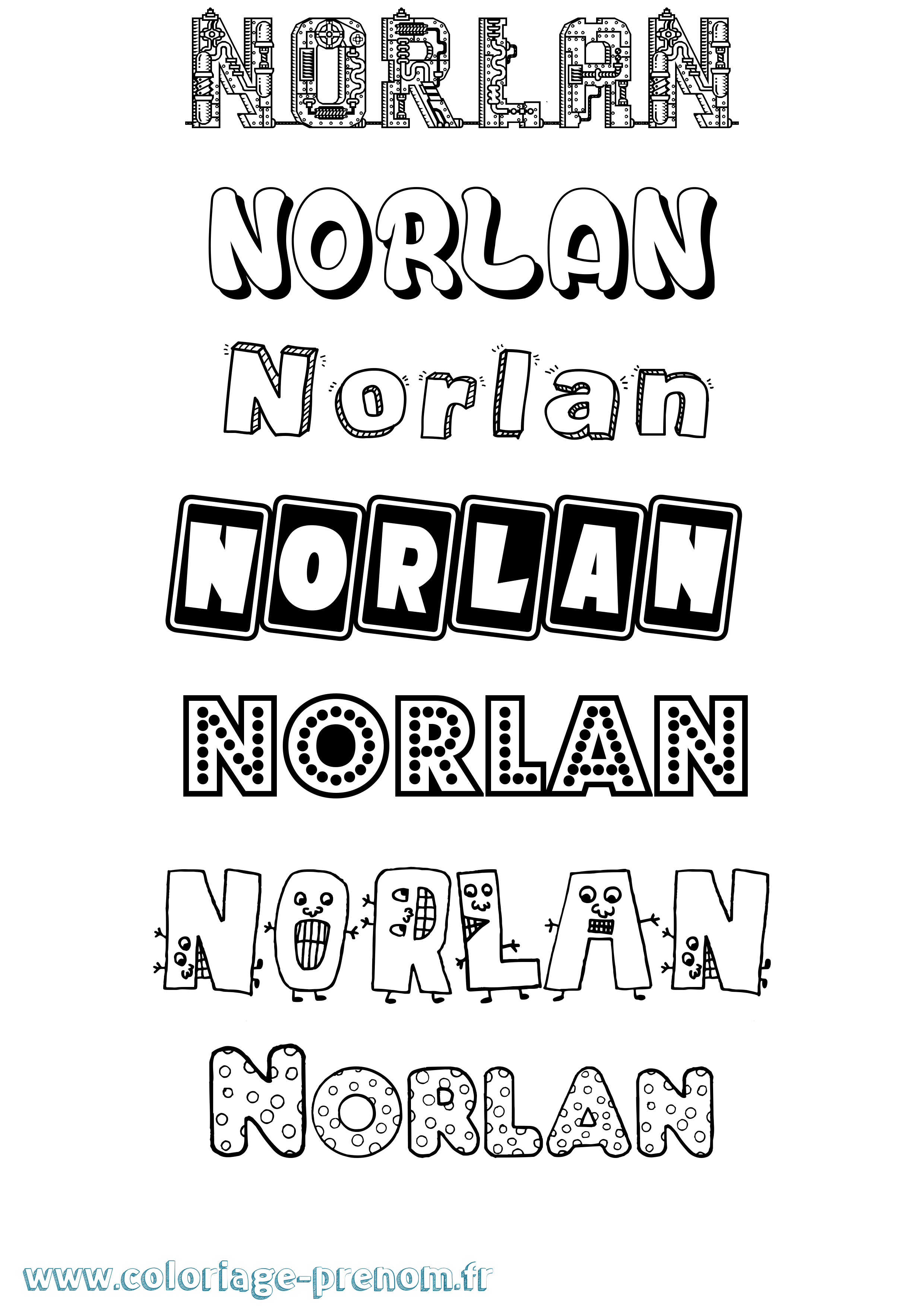 Coloriage Norlan Fun Coloriage prénom Norlan Fun