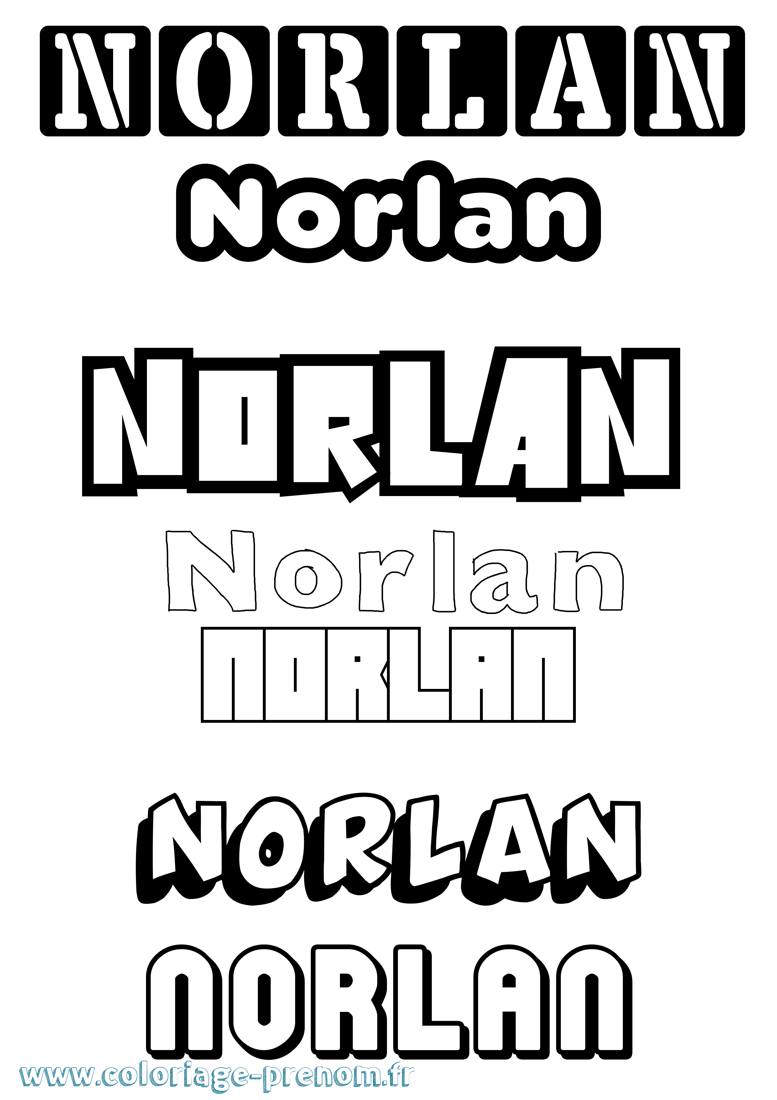 Coloriage Norlan Simple Coloriage prénom Norlan Simple