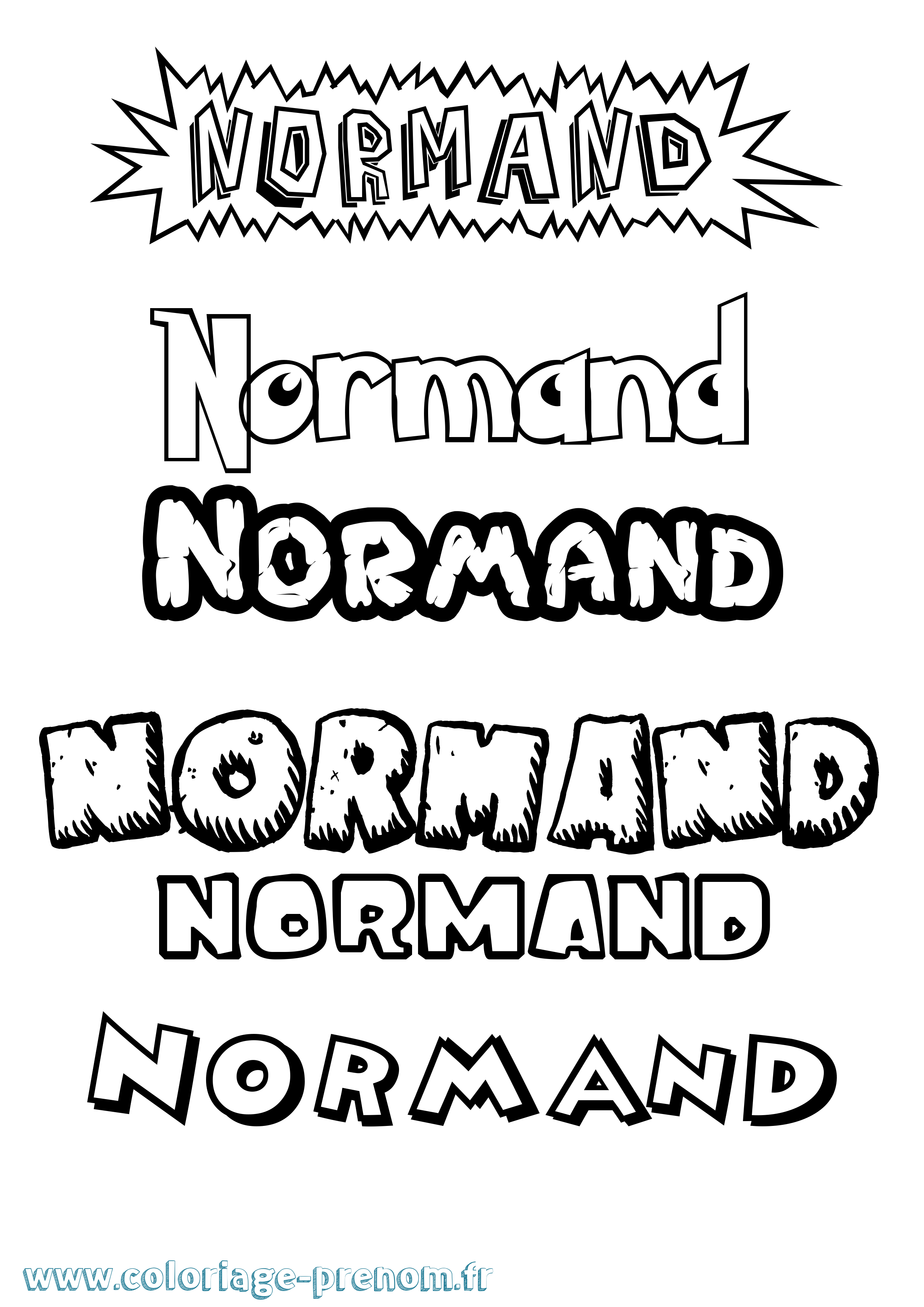 Coloriage Normand Dessin Animé Coloriage prénom Normand Dessin Animé