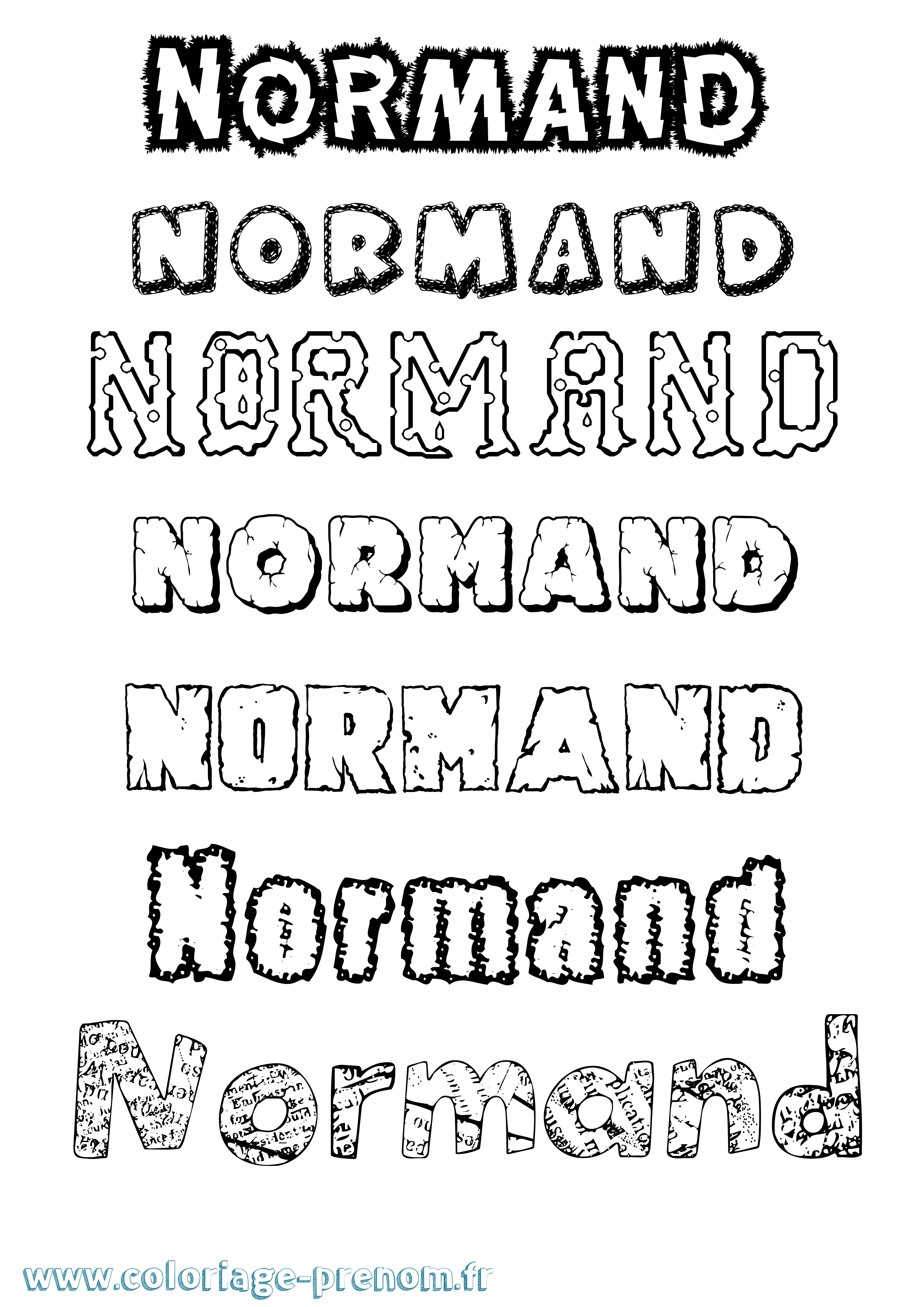 Coloriage Normand Destructuré Coloriage prénom Normand Destructuré