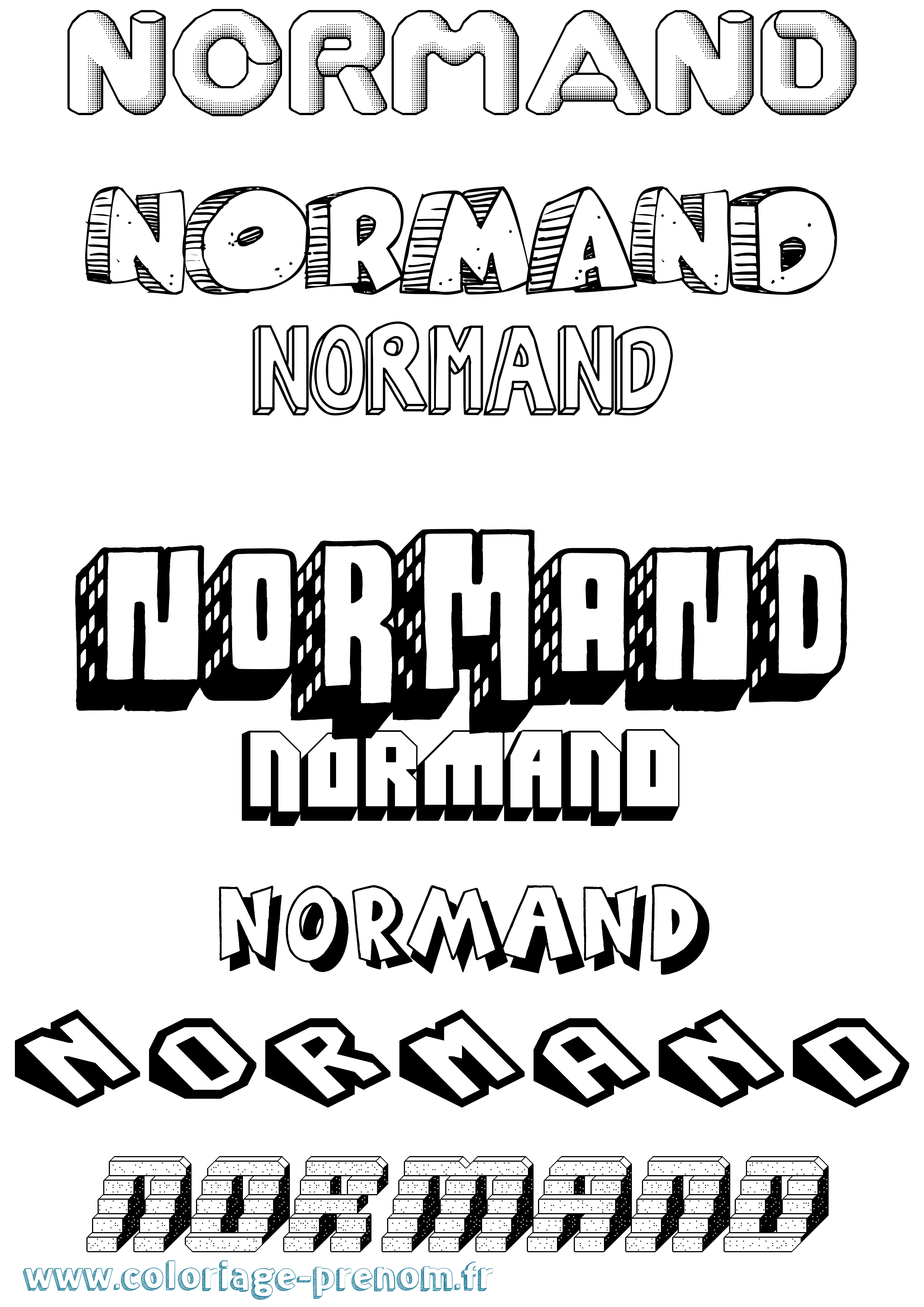 Coloriage Normand Effet 3D Coloriage prénom Normand Effet 3D